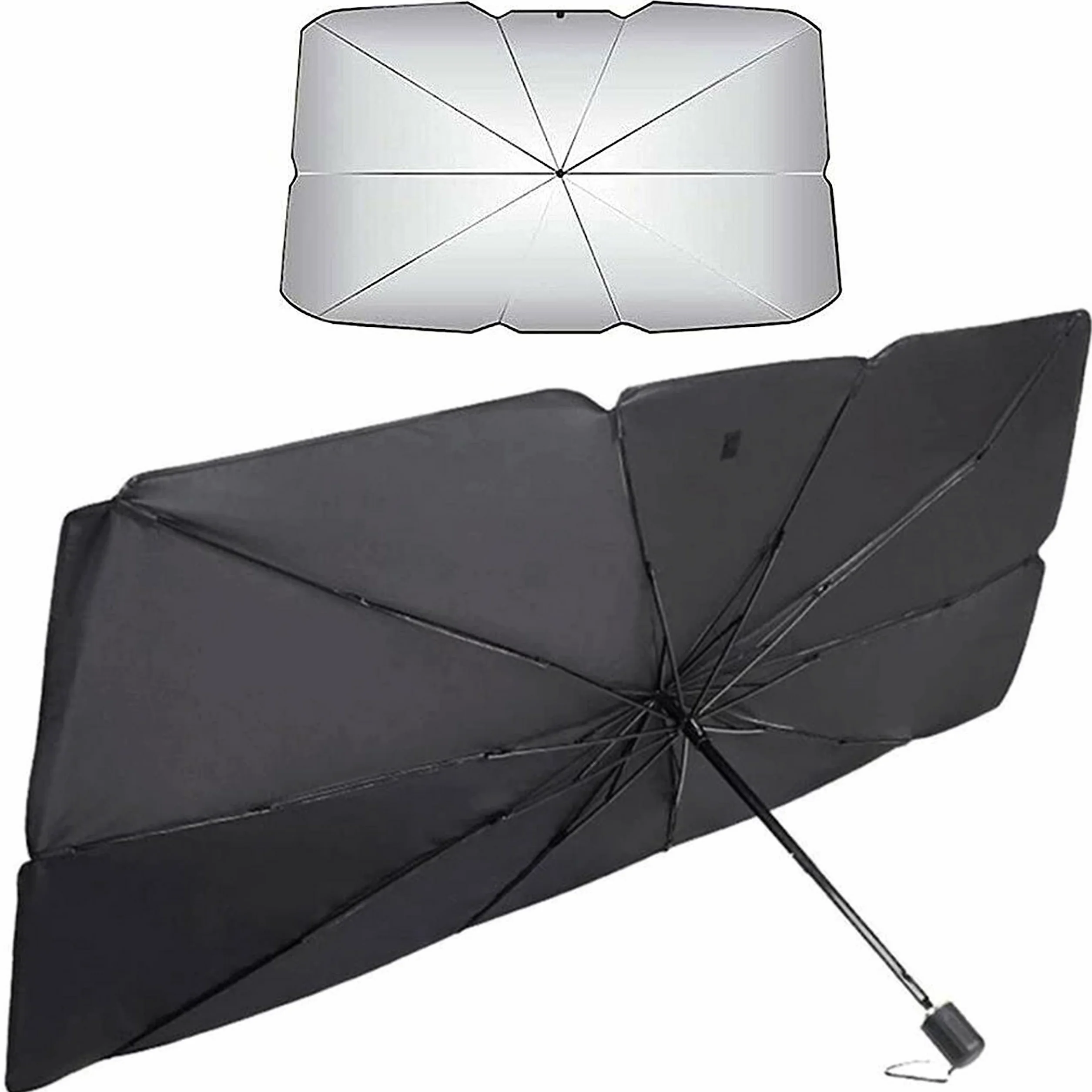 TechTime Parasole Auto Ombrello Pieghevole per Parabrezza Interni Macchina Schermo Anti-Uv GladeShade Telo Proteggi Cruscotto Copriparabrezza dal Sole Universale