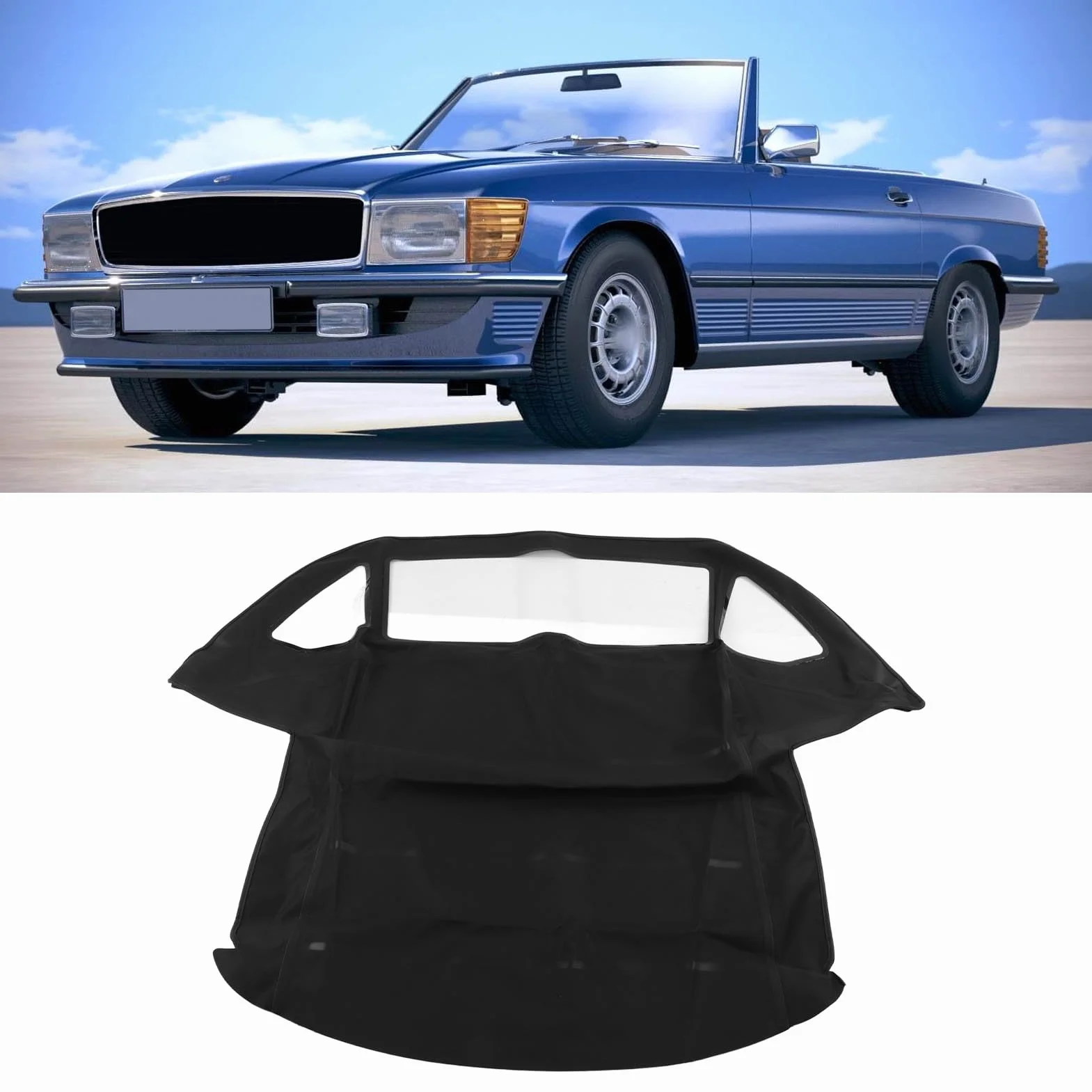 Capote per Auto, Capote Convertibile con Finestrino MBZ1076845 Sostituzione per R107 280SL 350SL 380SL 450SL 560SL 500SL RDSTR