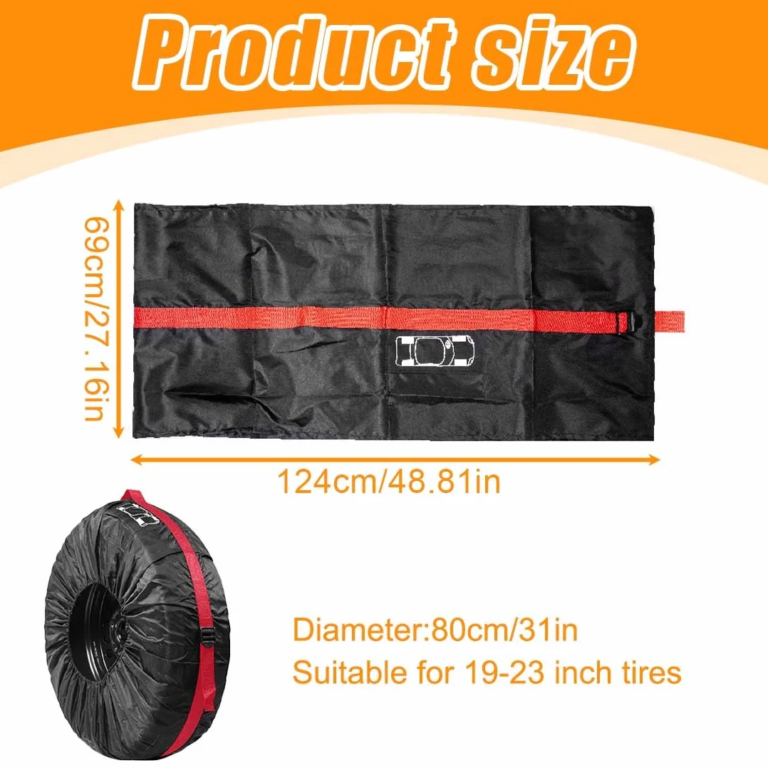 Borsa Pneumatici Auto Copertura Ruota di Scorta Diametro 80 cm con Manico