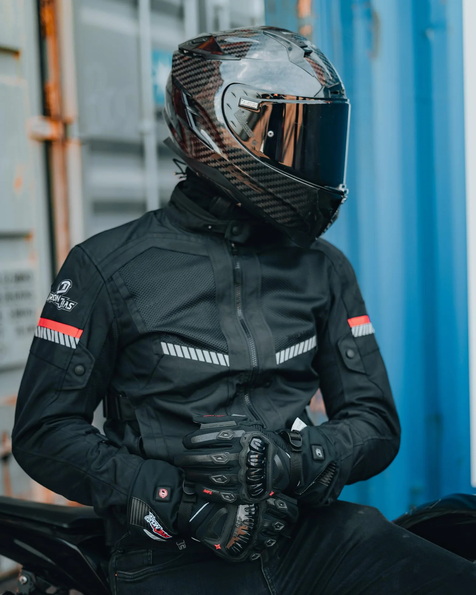 BORLENI Giacca da Moto da Uomo Estate, Traspirante, Protezione Dalle Armi, Riflettente