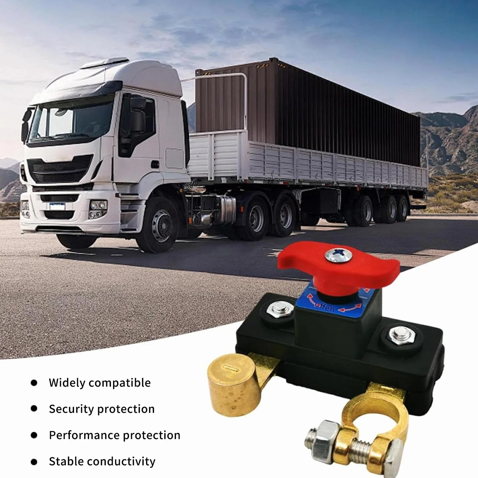 Interruttore Stacca Batteria 100A 12V/24V,Car Battery Power Cut Off Switch,Battery Separator Switch,con Corrente di Picco 1000A,Interruttore Staccabatteria per Auto,per Barche Marine,Caravan