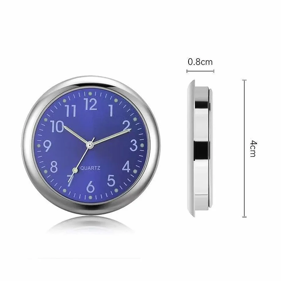 generico Orologio cruscotto Auto con termometro Digitale, Montaggio 40mm Ventilazione o Adesivo, retroilluminazione LED per Interno Auto, Facile Lettura