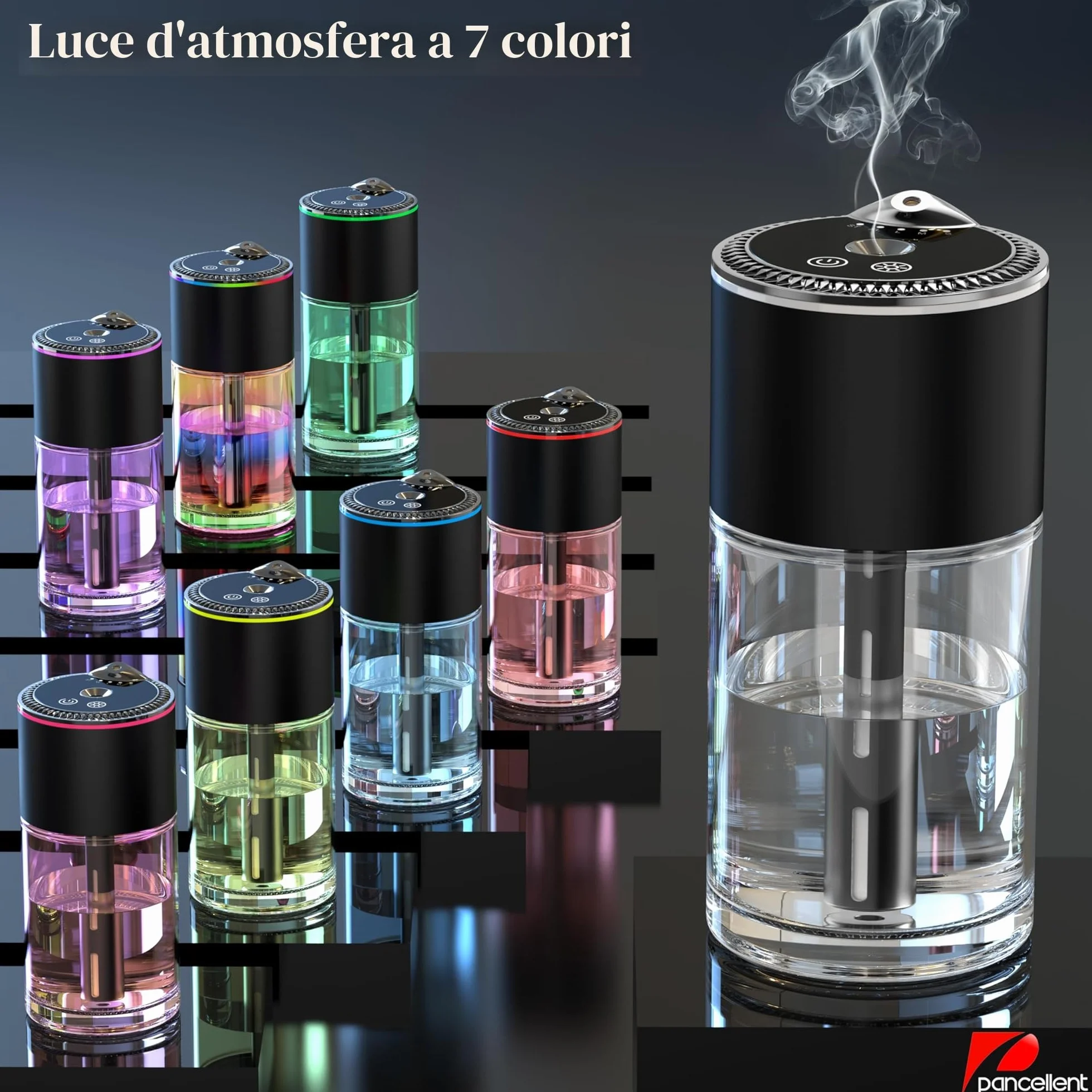 Diffusore per oli essenziali 250 ml con luce a cielo stellato Nero