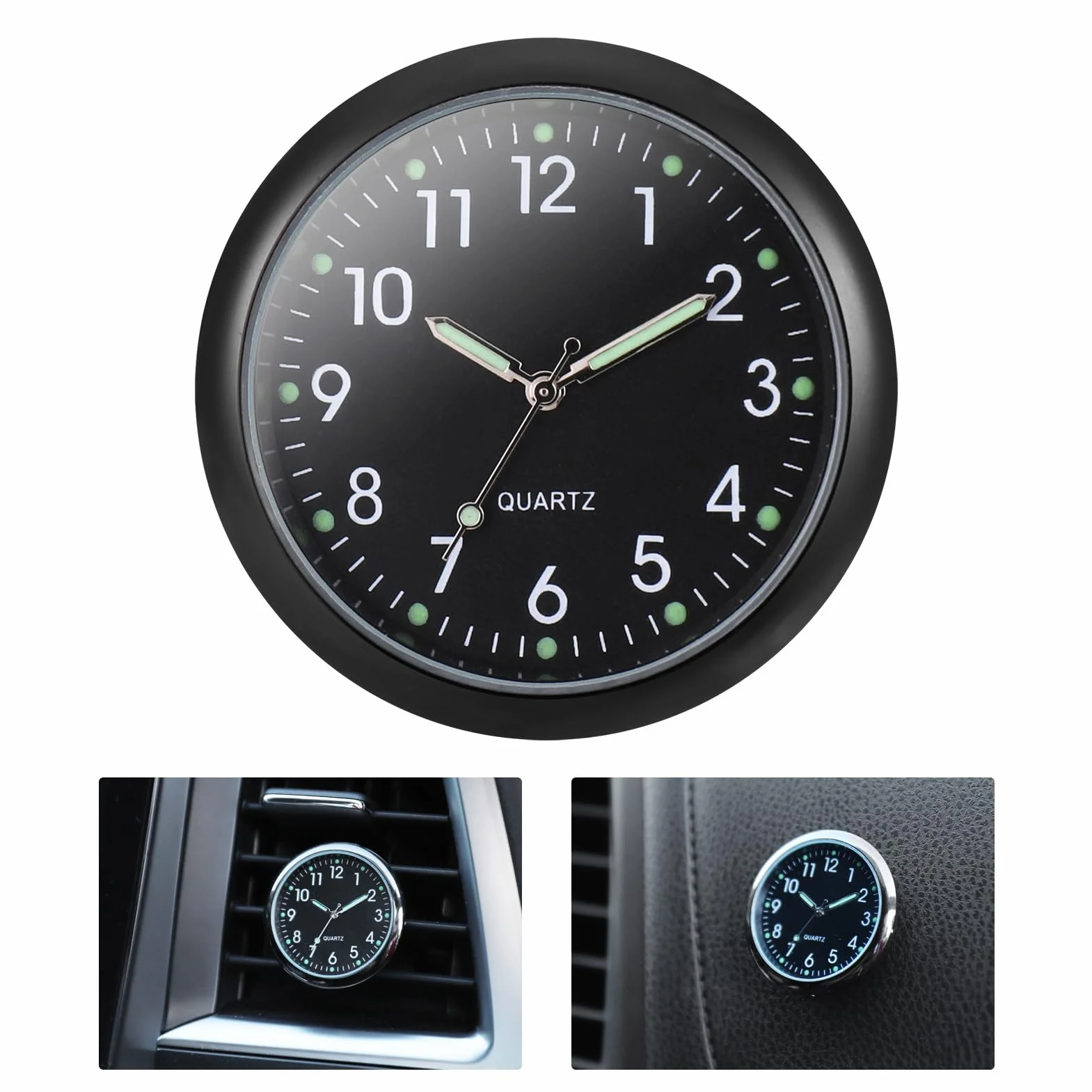 JIZZU Orologio per Auto da Cruscotto Mini Orologio per Presa d'Aria