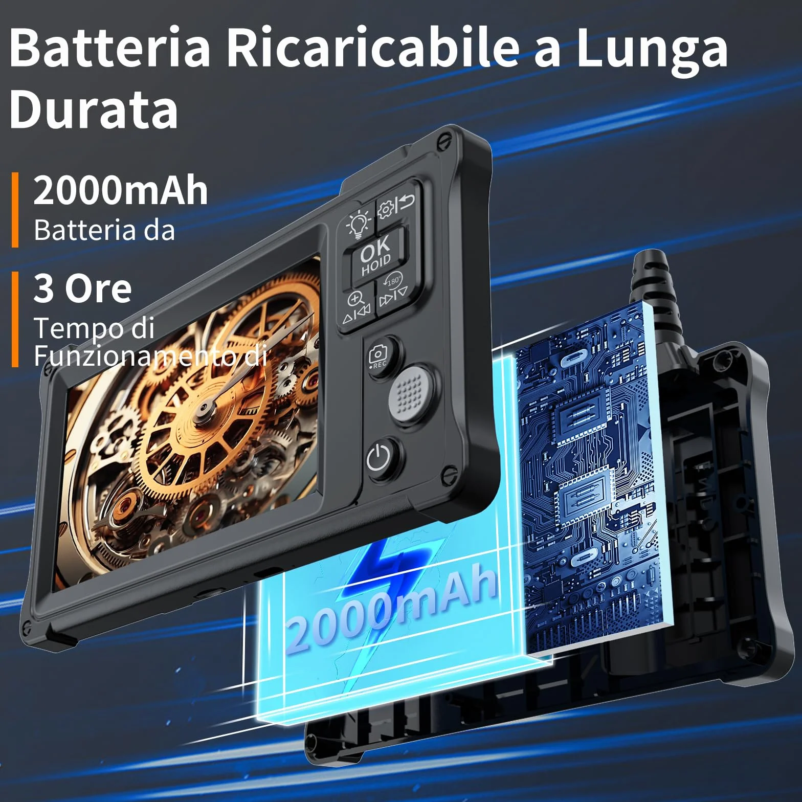 Telecamera di ispezione endoscopica a doppia lente Ennovor 5 pollici IPS IP67 HD 1920P con 8+1 LED