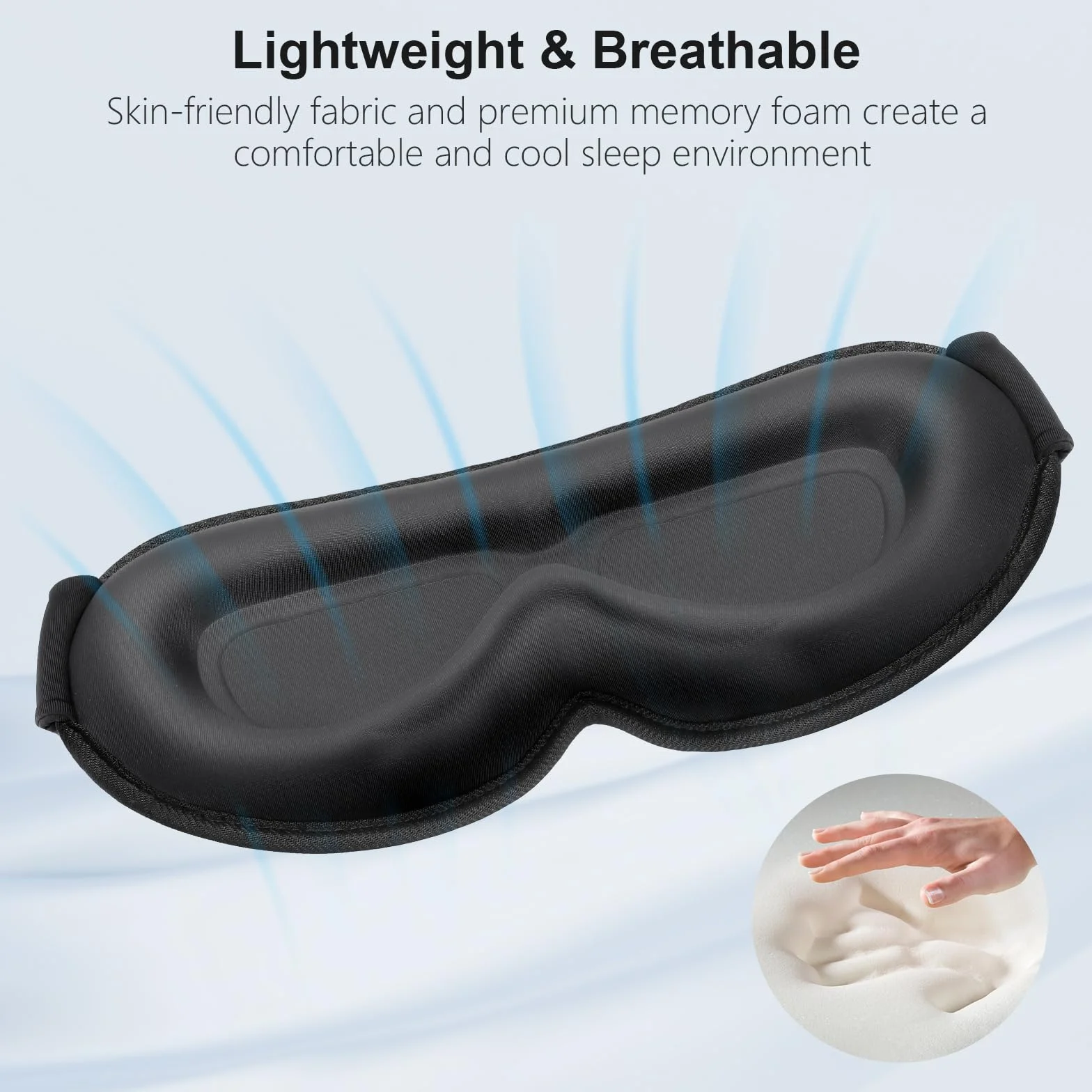Gritin Mascherina per Dormire 3D, Maschera Occhi Blocca Luce, Pressione Zero, Morbida