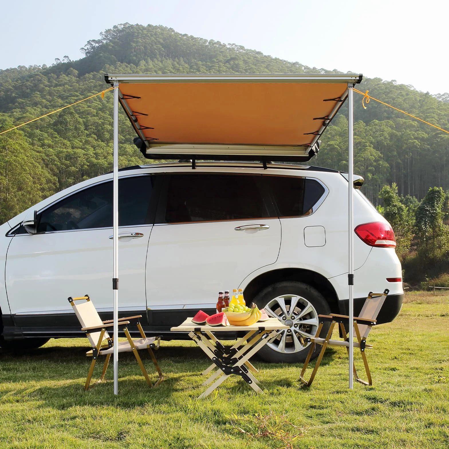 VEVOR Tendalino Laterale Retrattile 2x2,5 m Impermeabile UV50+ PU3000 per Auto Camper SUV