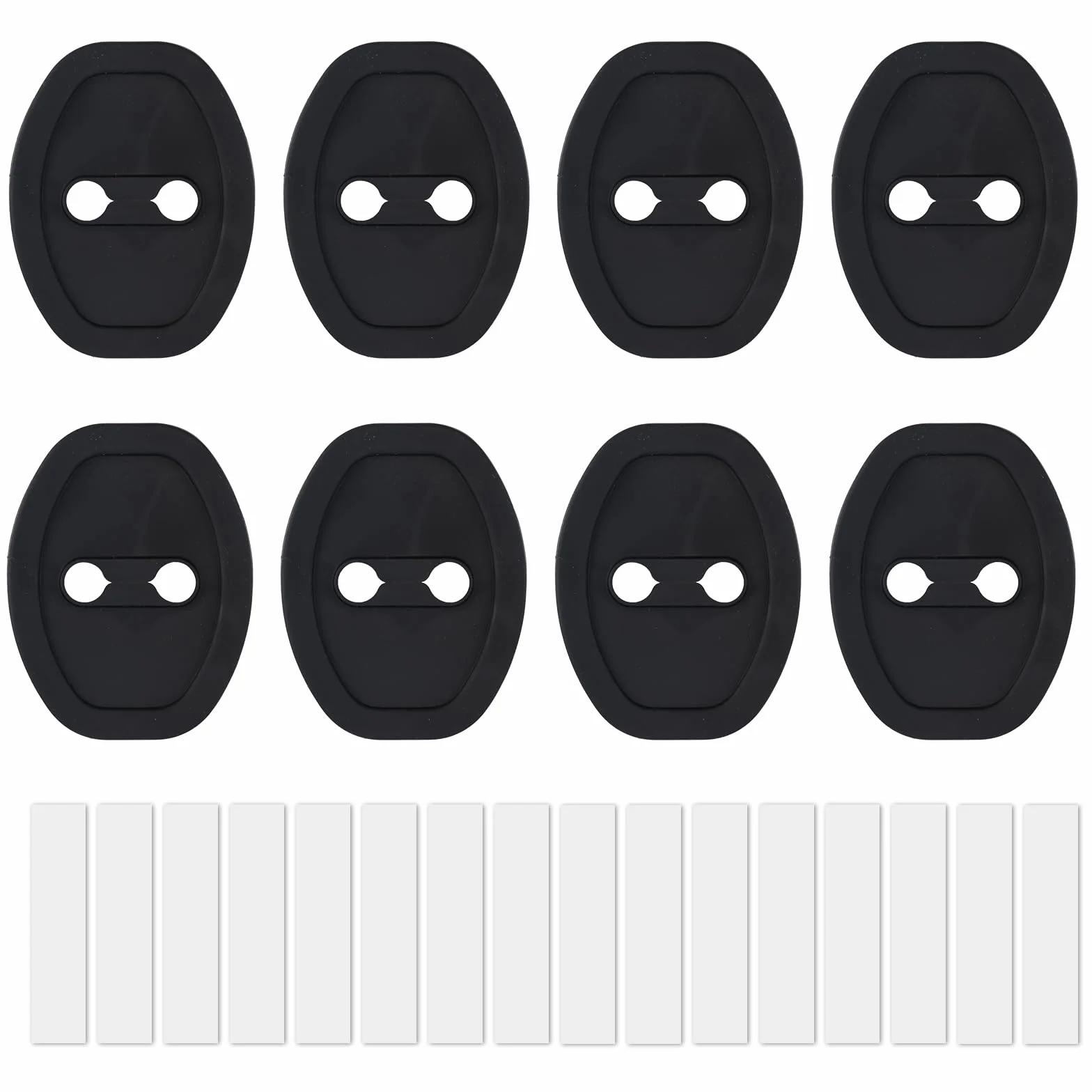 BOXOB 8pz Protezione Serratura Porta Auto, Copri-Protezione Serratura Portiera Auto Silicone Spesso Assorbimento Silenzioso degli Riduzione Rumore Accessori Universali Maggior Parte Veicoli(Nero)
