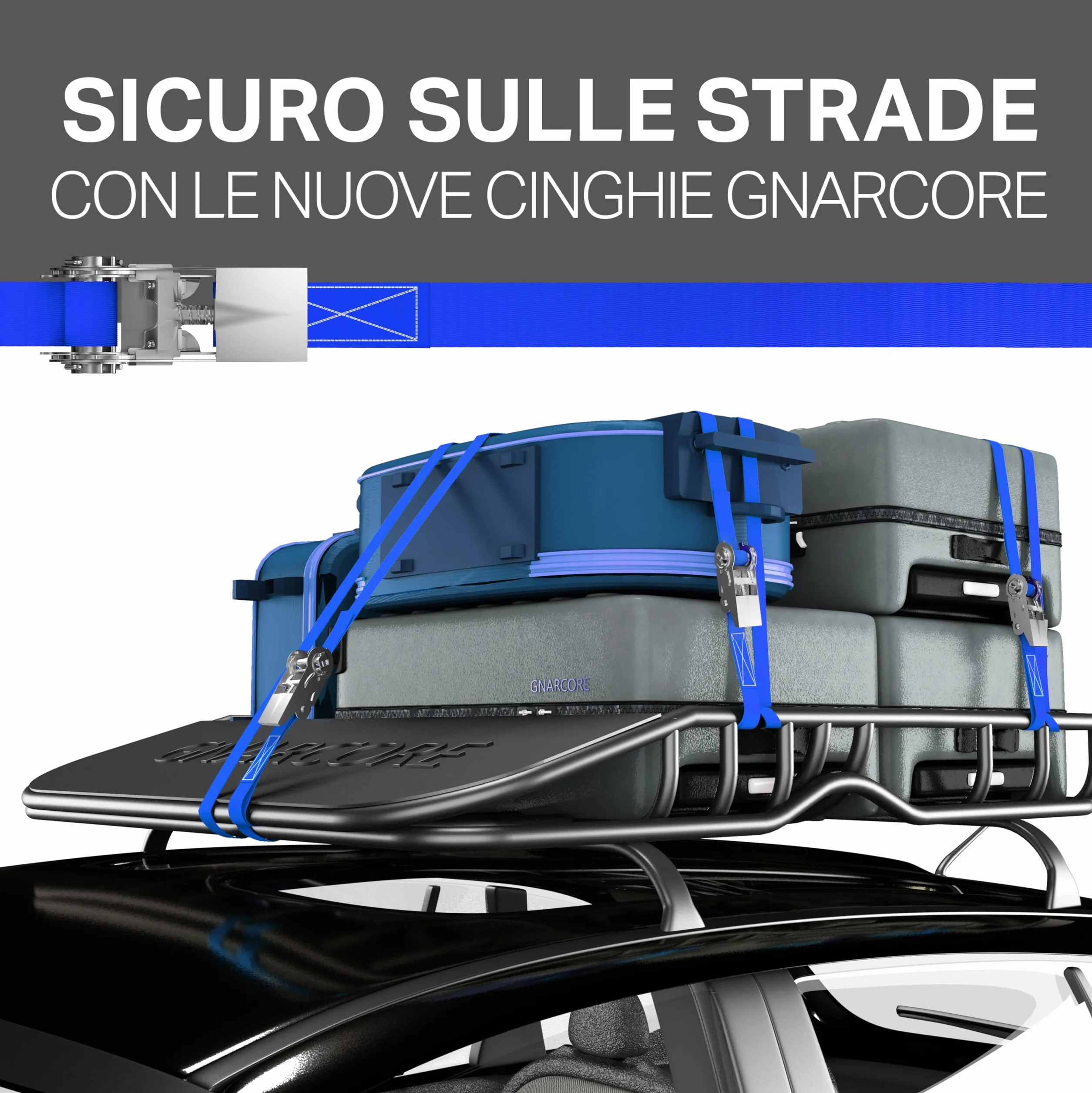 Cinghie di Fissaggio a Cricchetto 25mm 600kg DIN EN 12195-2 4m 6m Rosso Nero Blu Arancione