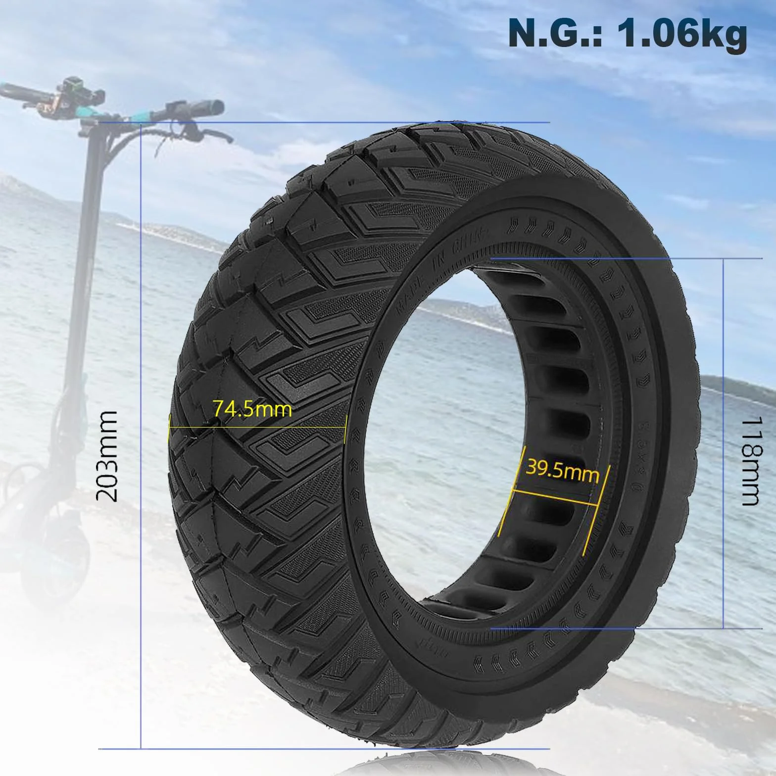 8,5 x 3 Pneumatici Solidi per KUKIRIN G2 Pro/KUKIRIN X1/Zero 9/Vsett 8/9/9+/Inokim Light 2 Monopattino Elettrico 8 1/2 x 3 Ruote di Ricambio in Gomma Piena, Pneumatici di Ricambio Pieni