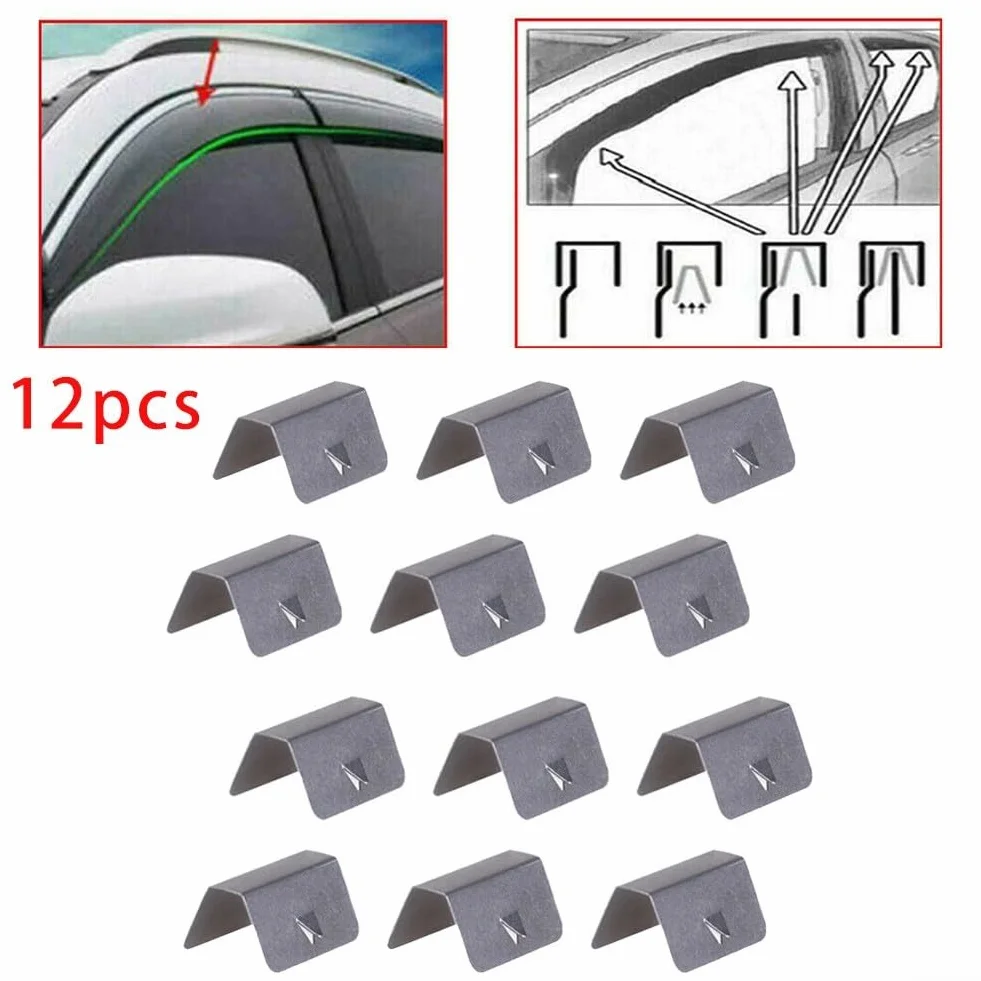 12 Clip per Deflettore d'Aria Acciaio Inox Heko G3 Sned 20 x 16 mm Argento