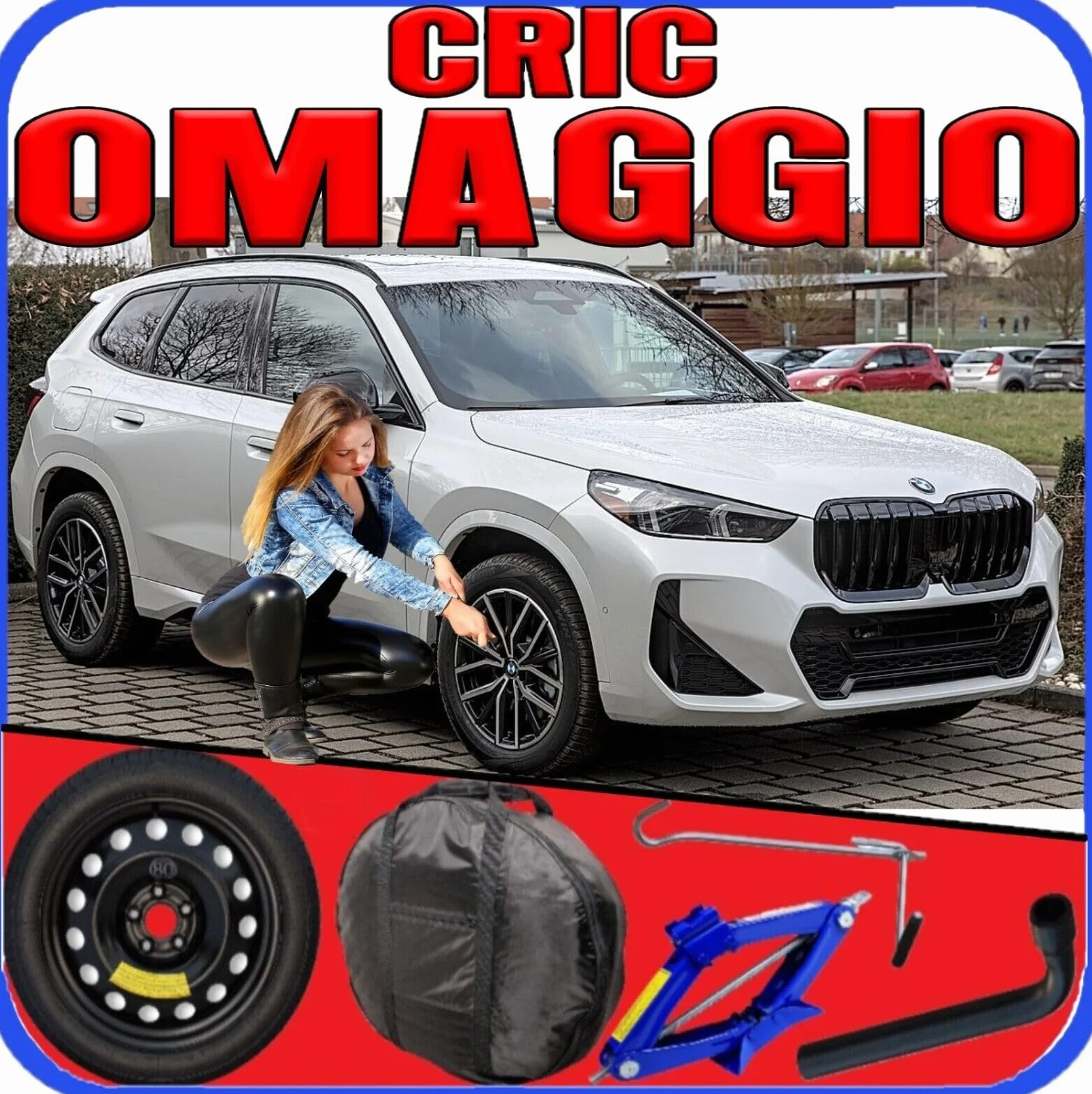 Generico Ruotino Di Scorta Per Bmw X1 125/80 R17 5 Fori 2015-2024 Con Kit Accessori