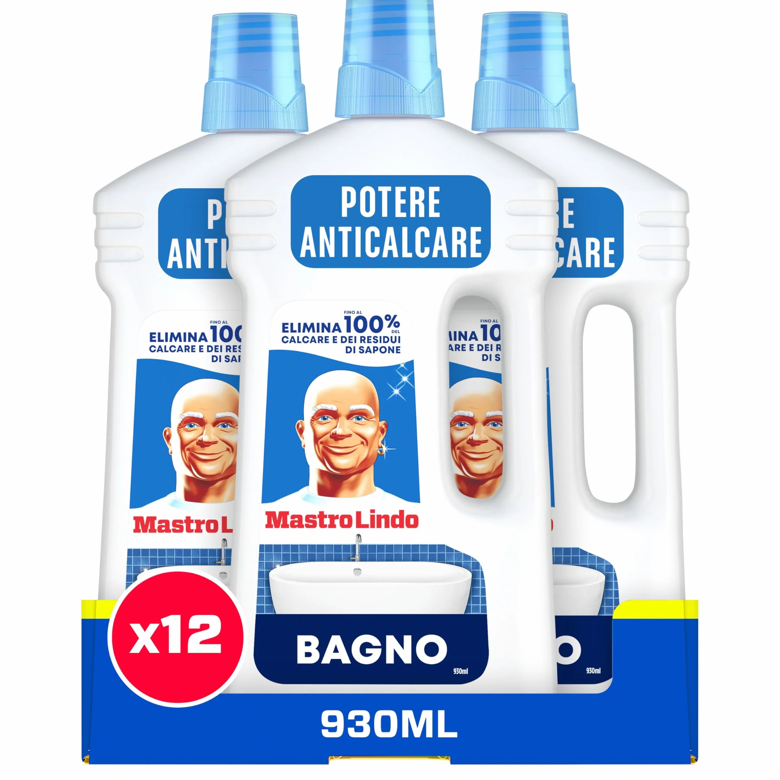 Mastro Lindo Detersivo Liquido Bagno 12 x 930ml Ambi Pur Fresco Delicato
