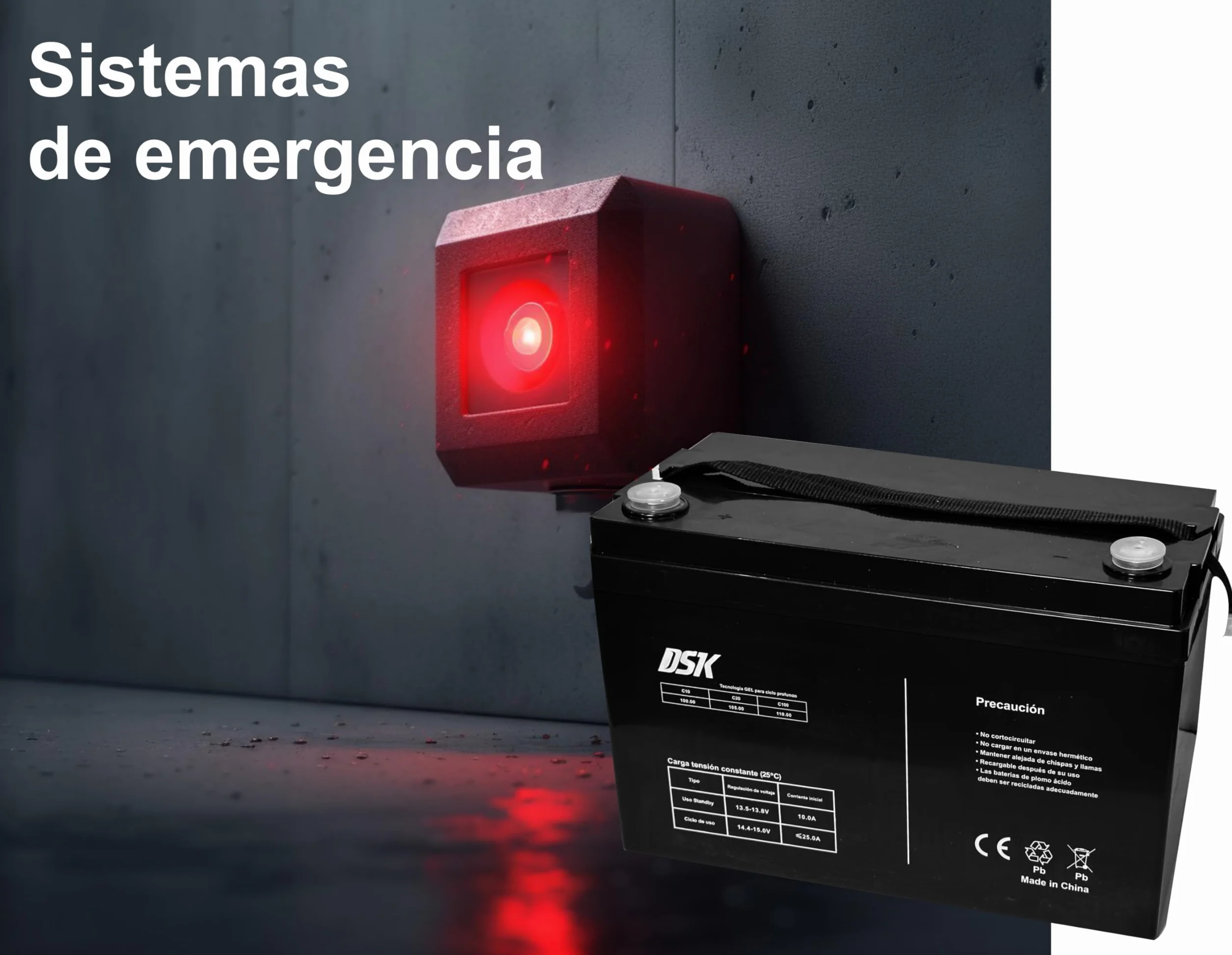 DSK 10369 - Batteria al piombo sigillata AGM da 12V e 6Ah ad alta scarica Batteria ideale per UPS-SAI, sistemi di sicurezza e comunicazione, luci di emergenza