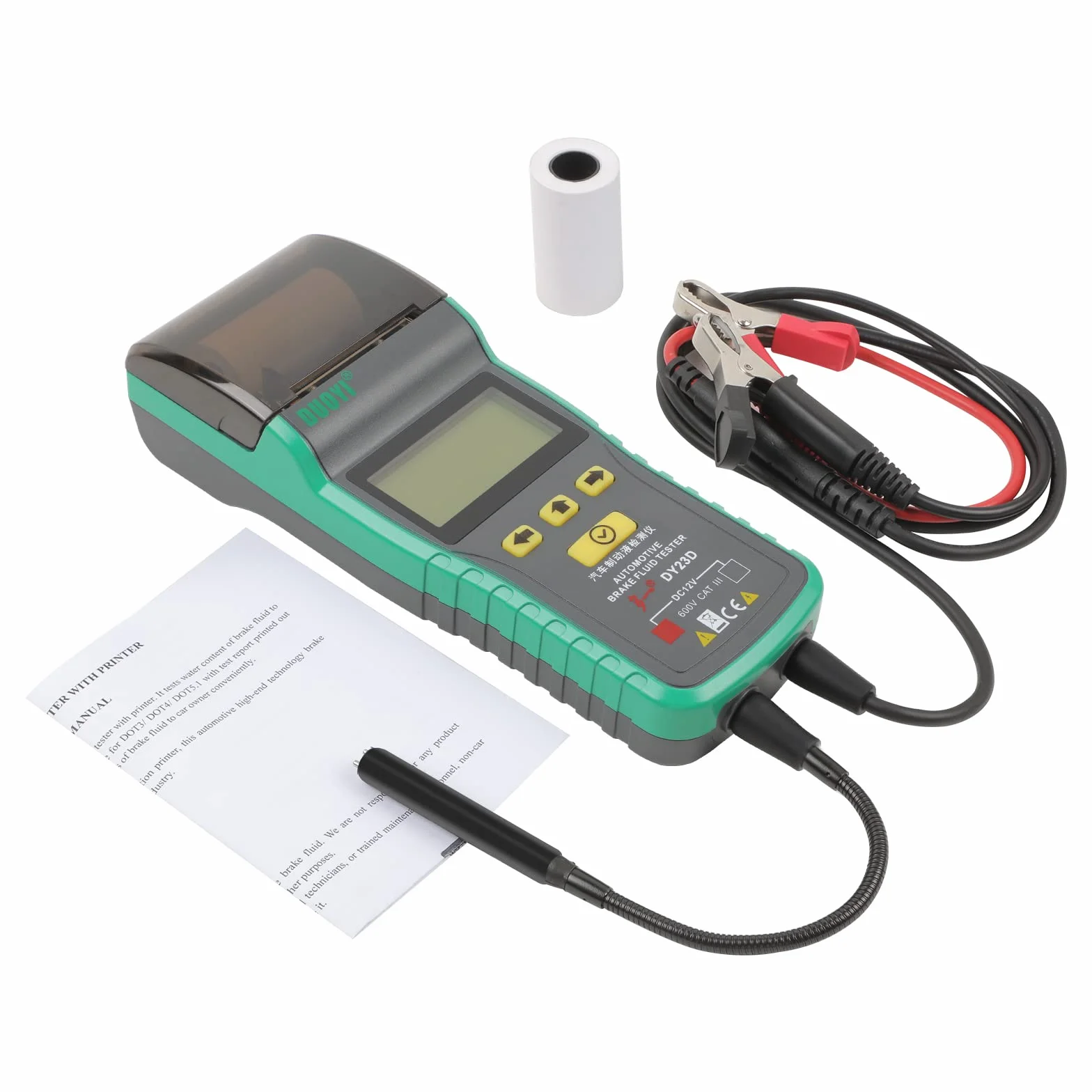 Tester liquido freni per auto DOT3 DOT4 DOT5.1 con stampante e sonda ad alta precisione