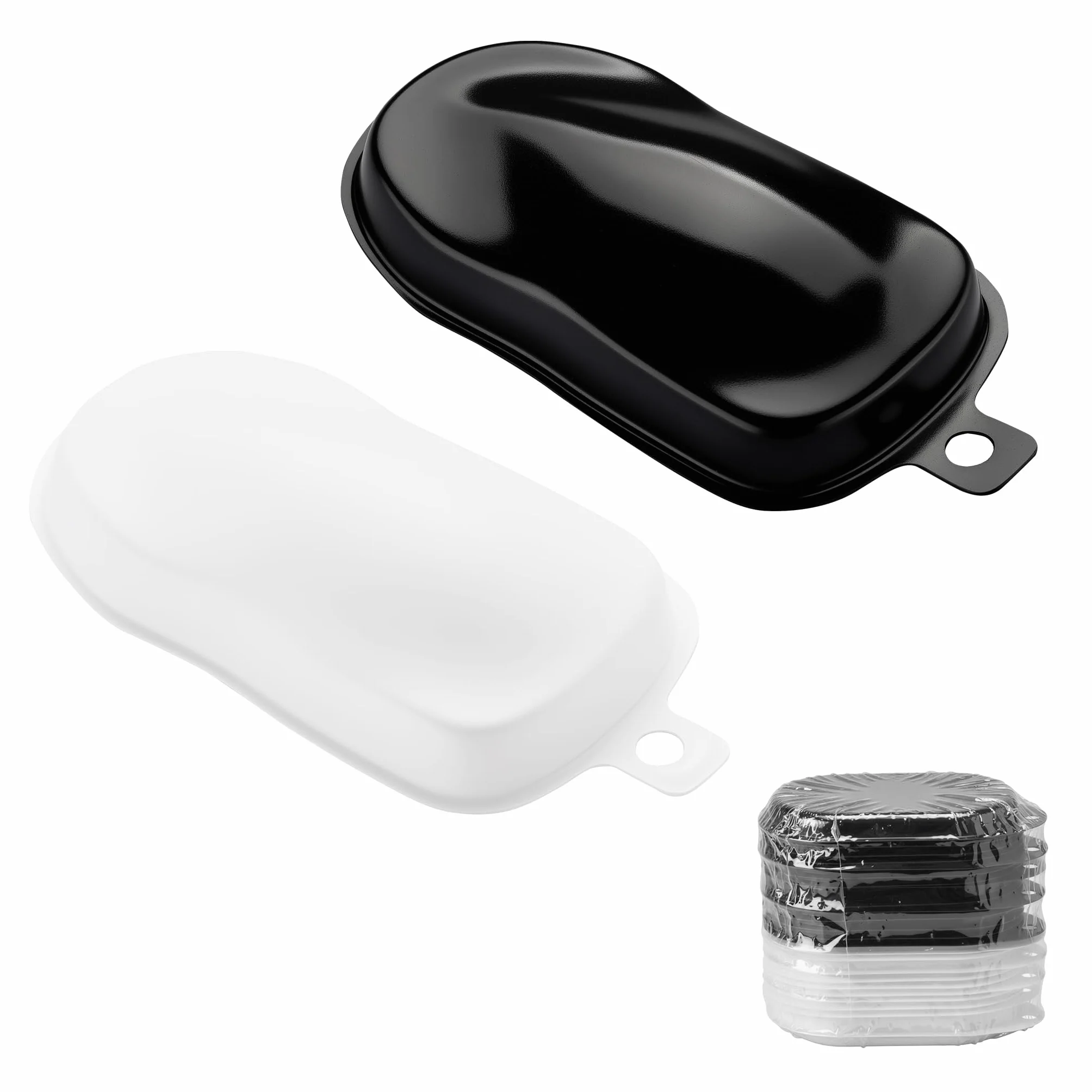 Wiltec Set 30 Speed Shape per campionatura e cubicatura, 15 nere + 15 bianche, Formine Sagome per test vernici, idrografia aerografia e cerakote