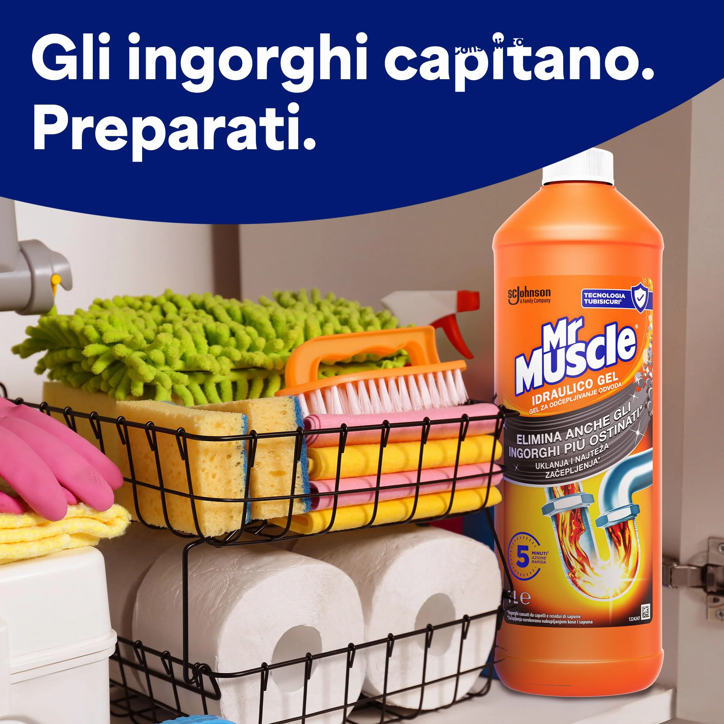 Mr Muscle Idraulico Gel Disgorgante Forte per Tubi e Scarichi 3x1000 ml