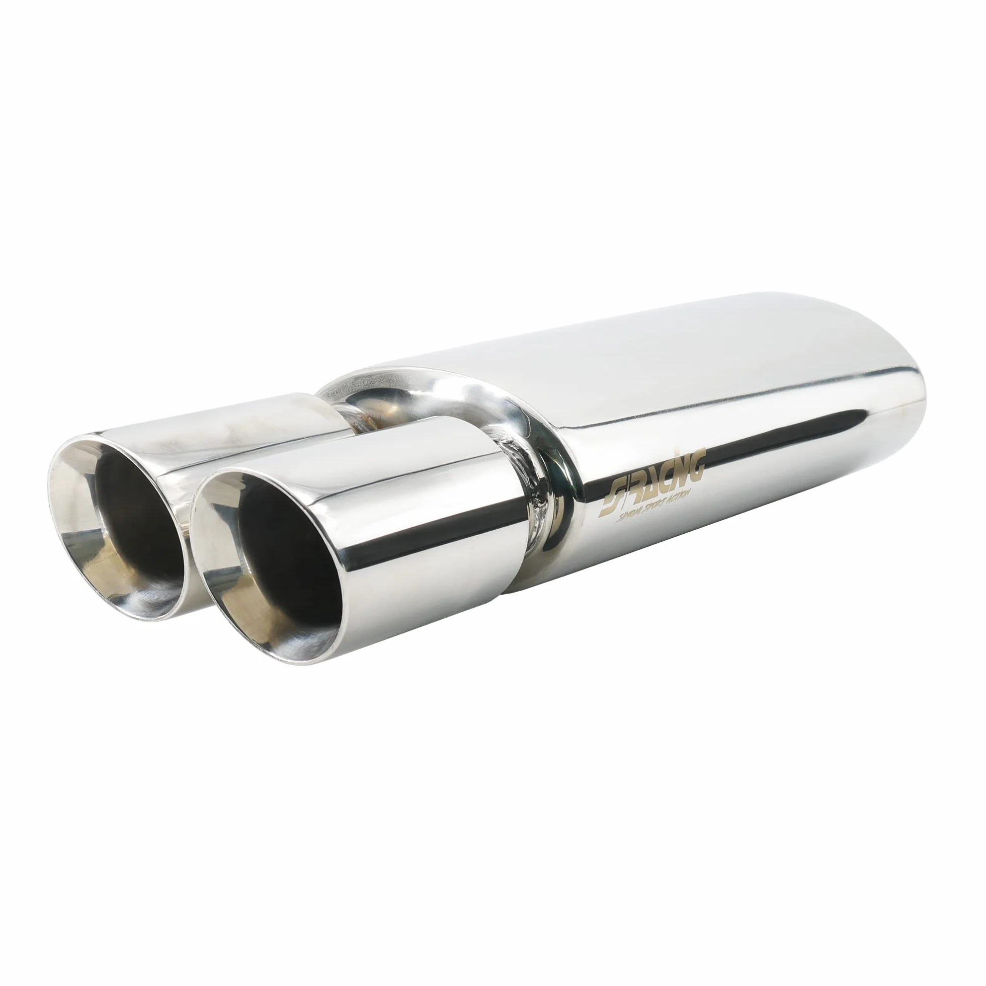 Simoni Racing ESR633 Rifle Marmitta Sportiva Universale, Marmitta Sportiva, Scarico Universale per Auto, Uscita Tonda Doppia, in Inox