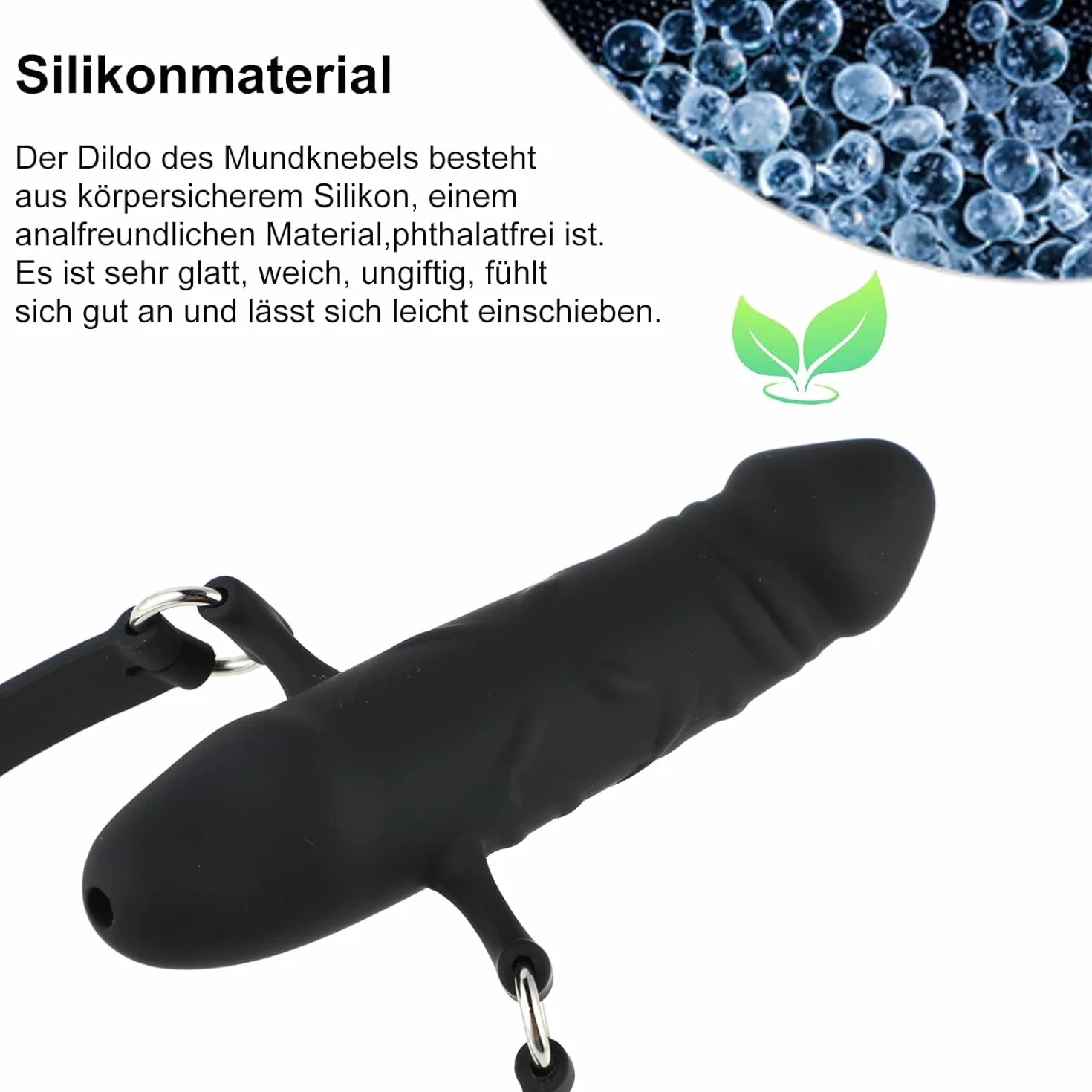 Dildo Realistico in Silicone - Bavaglio Regolabile per Bocca e Giochi SM con Lubrificante