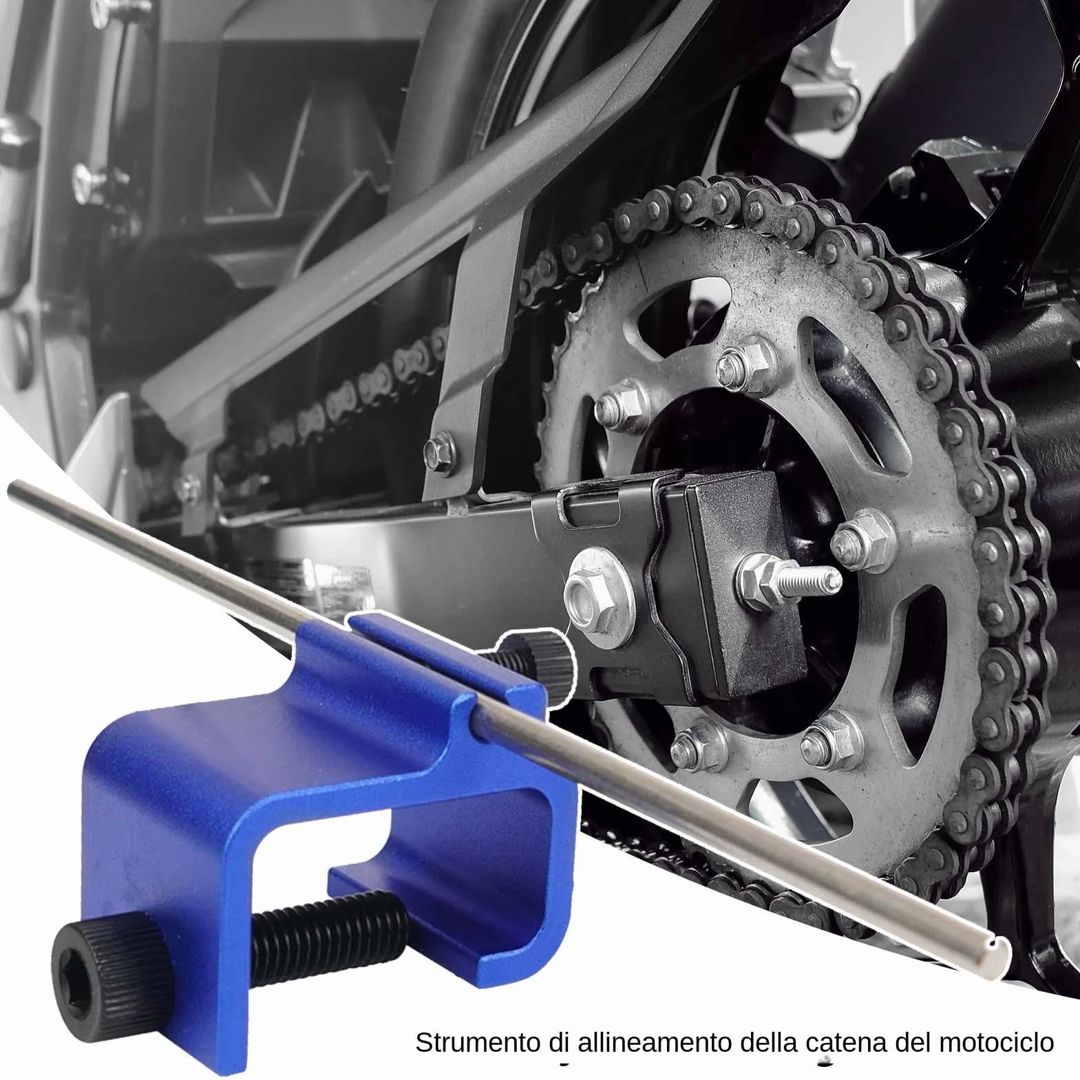 Strumento di allineamento catena per moto regolazione rapida riparazione scooter