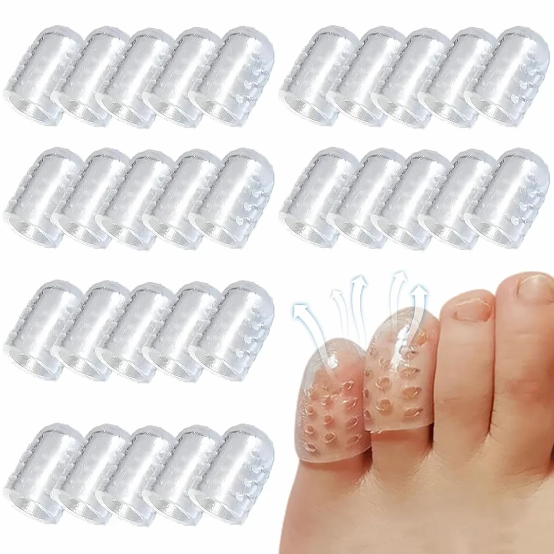 Protezione Dita Piedi Silicone, 30 Pezzi Proteggi Dita Piedi Gel, Copri Piedi Traspiranti, per Prevenire Vesciche e Calli
