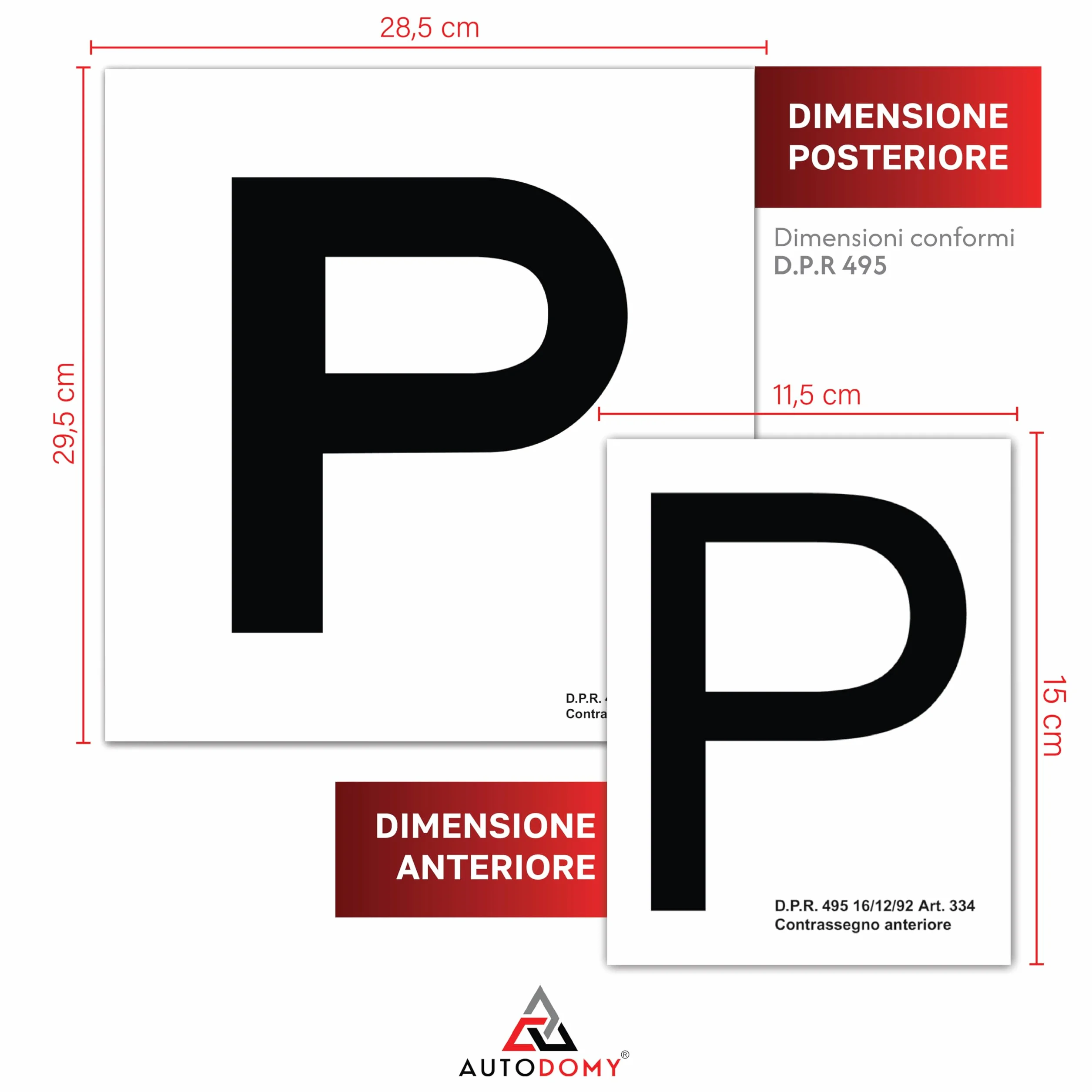 P Principiante Magnetica Vinile Set 2 Pezzi Anteriore + Posteriore per Auto