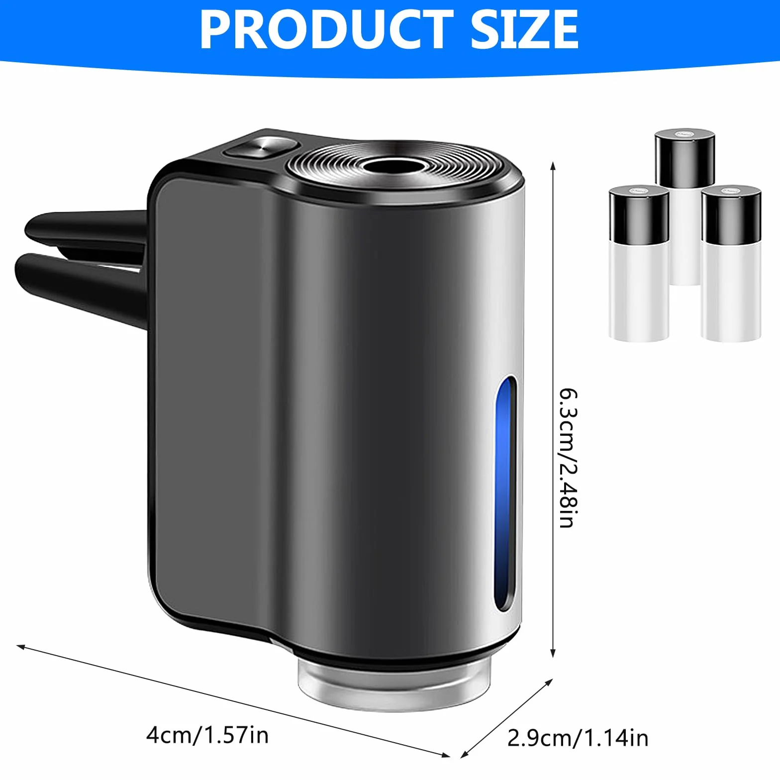 Deodorante per auto a ultrasuoni automatico 3 modalità diffusore di aromi (nero)
