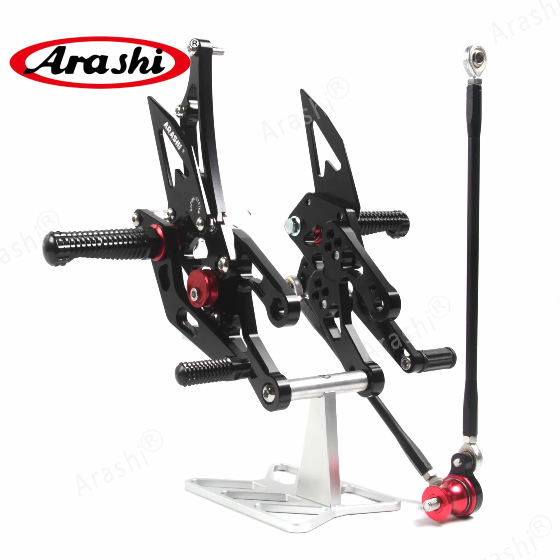 Arashi (Version2.0) Regolabile Pedane Arretrate Pedane Poggiapiedi per CBR1000RR 2004-2007, CBR600RR 2003-2006, Nero Accessori Pedalino Posteriori Pedaline