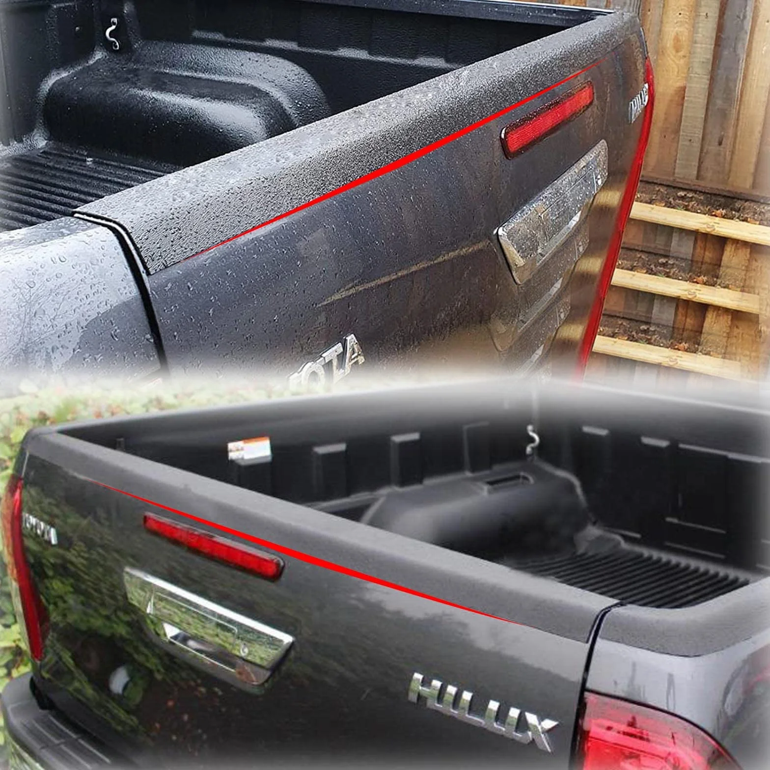 Protezione Bordo Portellone Toyota Hilux 2016-2020 2021-2026 Copertura Cassone LLDPE 3.5mm Anti-Urto Nero Opaco