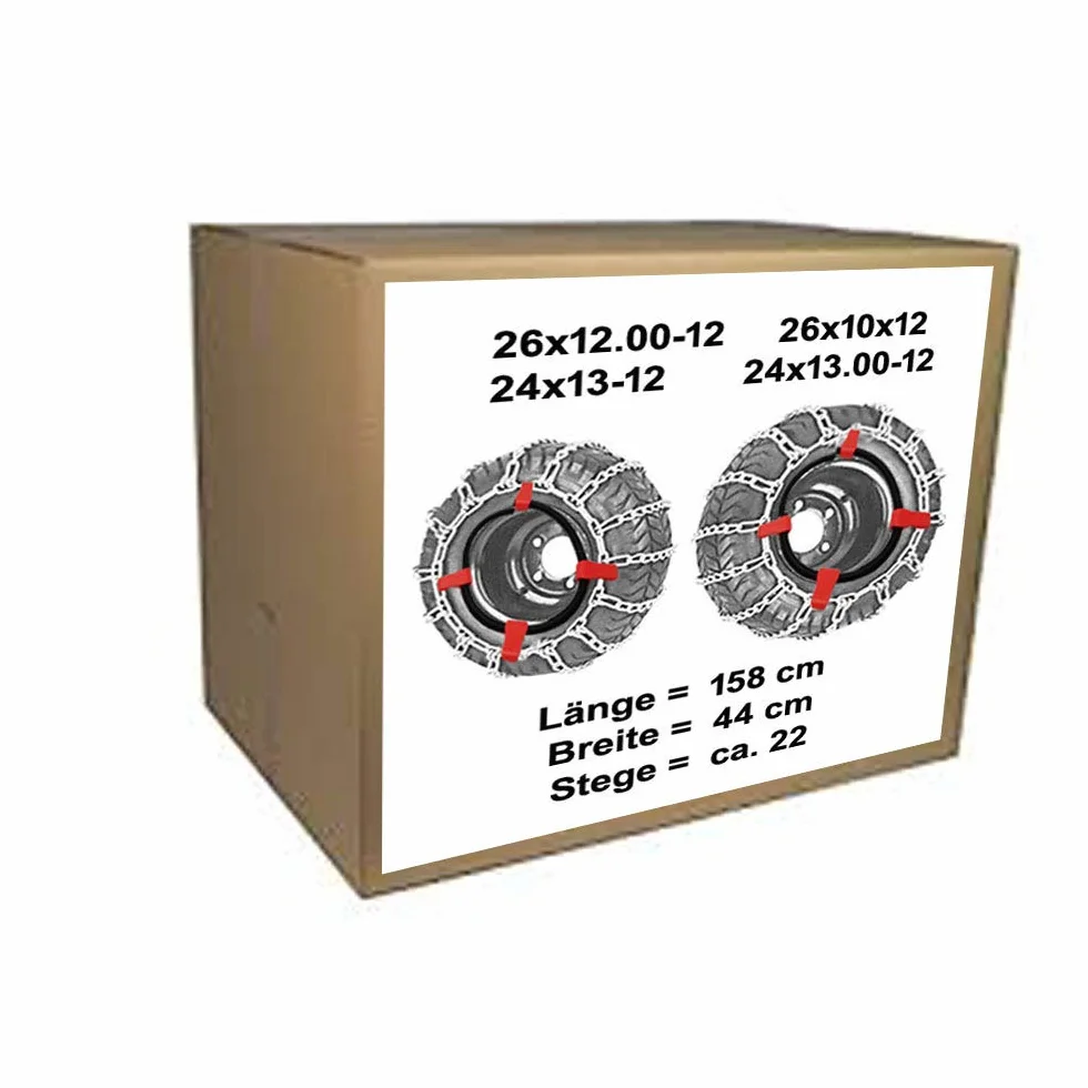 26 x 12.00 – 12 Catene da neve + tenditore per tosaerba 26 x 10 x 12 / 24 x 13 – 12 24 x 13.00 – 12