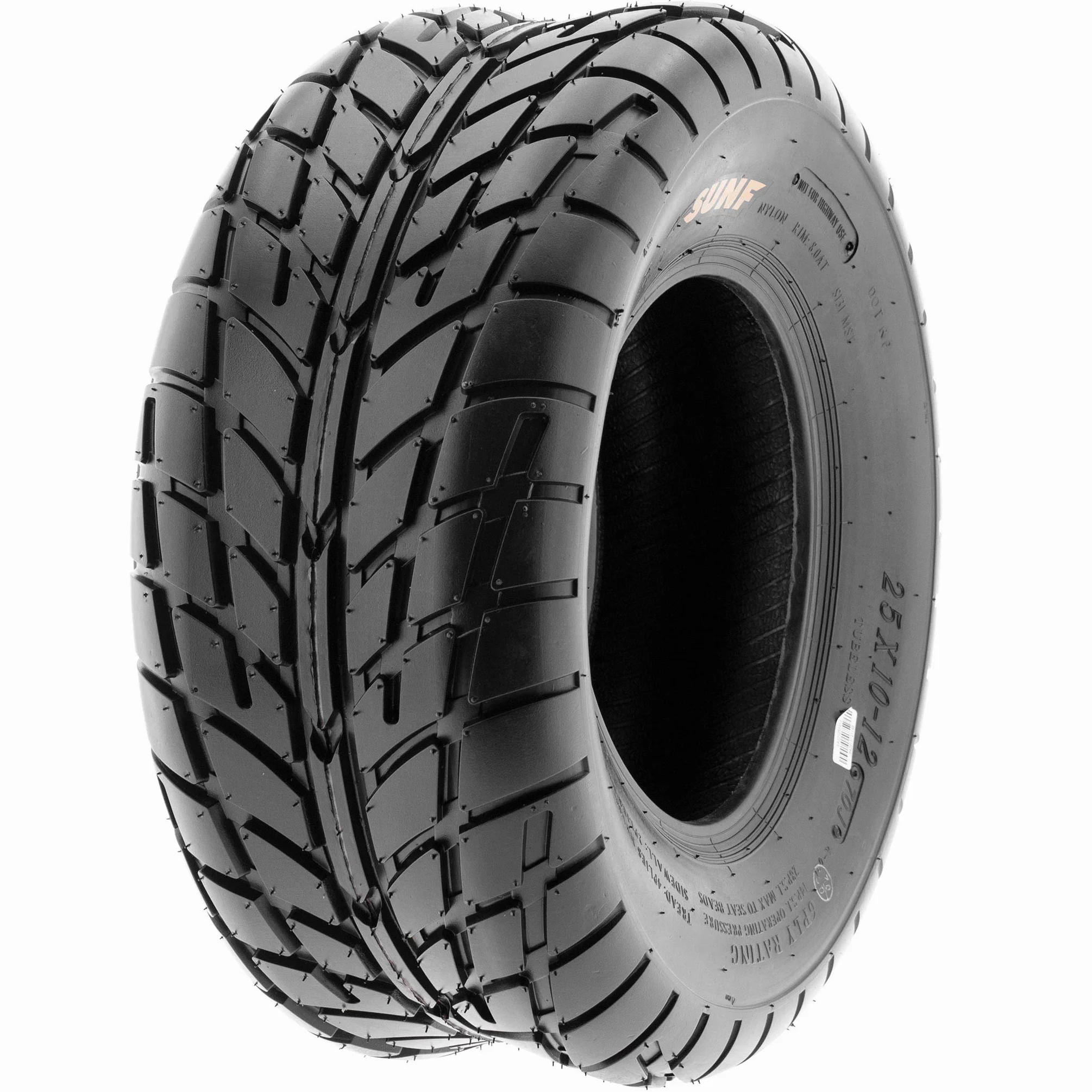 SUNF A021 25x8-12 25x10-12 ATV UTV Pneumatici sportivi chiodati omologazione stradale 6PR TL set 4 pezzi nero