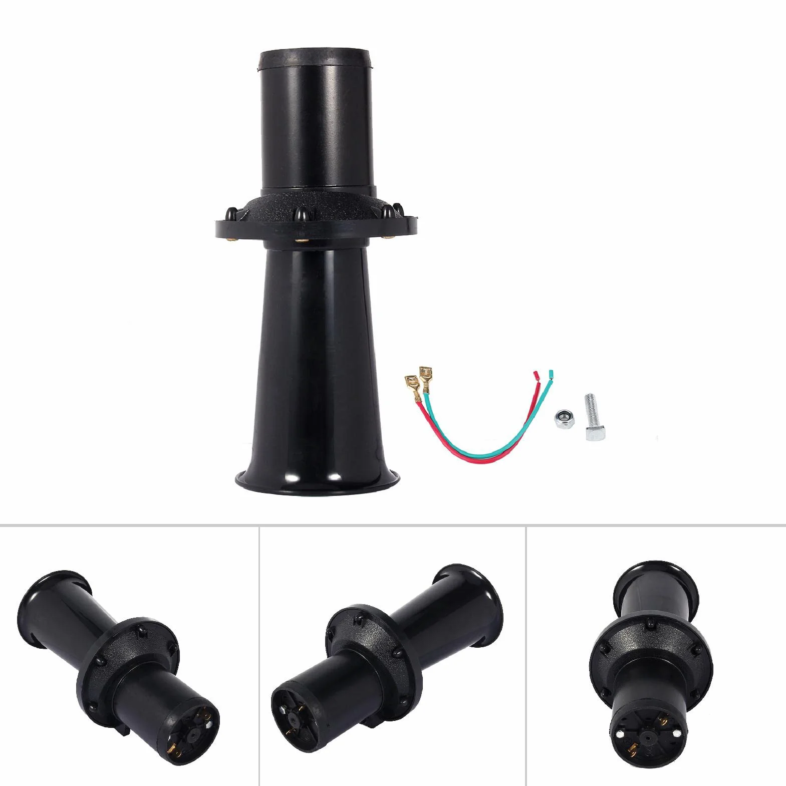Sirena a Clacson per Auto D'epoca Vintage AHHOOOGAH AHOOGA OOGA 110DB per Auto, Camion, Camper, con Facile Montaggio a un Bullone, Progettata per Veicoli a 12 V (BLACK)