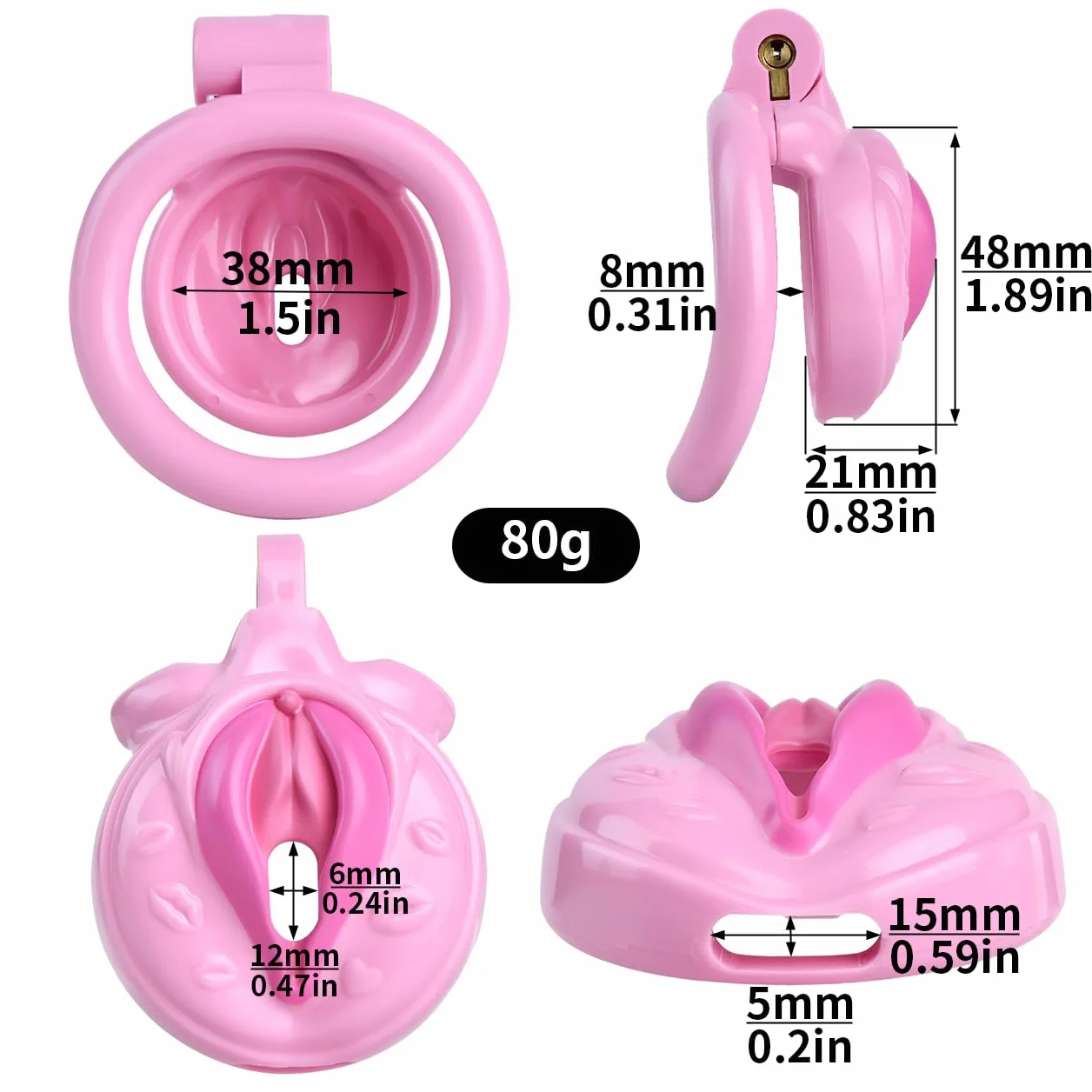 Sissy Chastity Cage Uomo Gabbia Pene Cintura Di Castità Maschile Cock Cage Erotitici Sexy Per Coppie (Pink)
