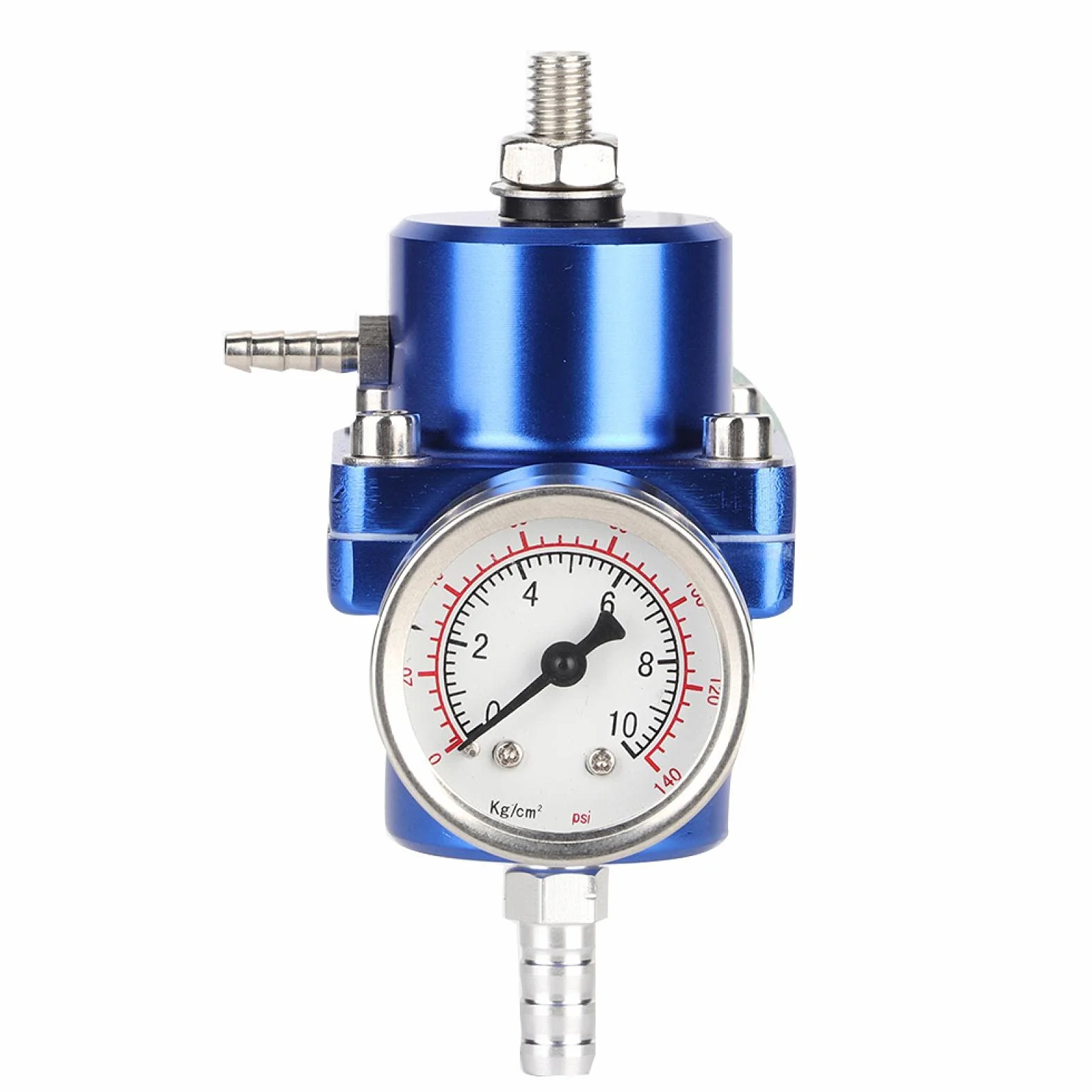 Keenso Kit regolatore di Pressione del Carburante Regolabile Universale FPR con manometro 0-140psi - Lega di Alluminio