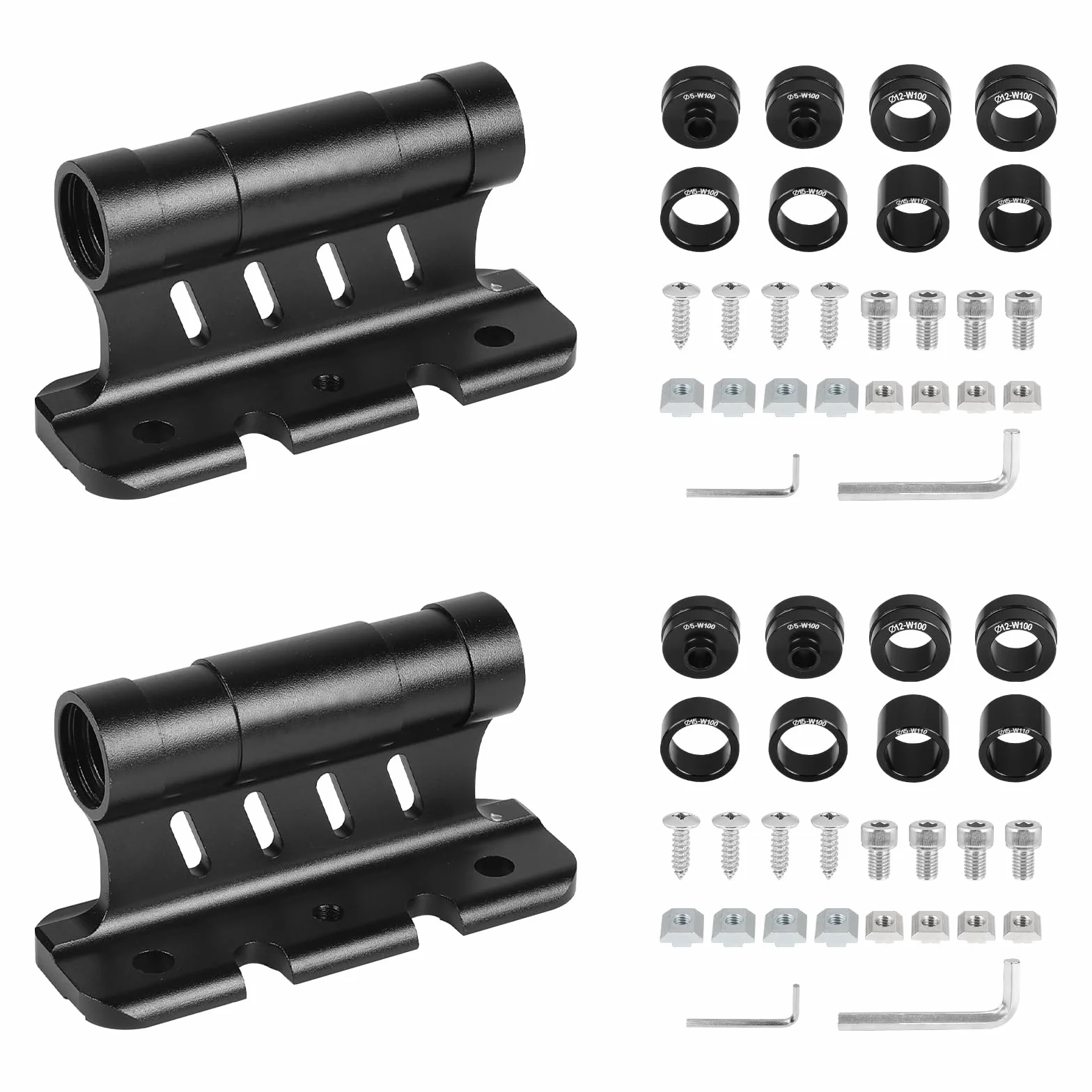2 pezzi supporto forcella in lega di alluminio – Portabici auto – Compatibile con fissaggio rapido e perno passante Ø5/12/15x100mm, Ø15x110mm