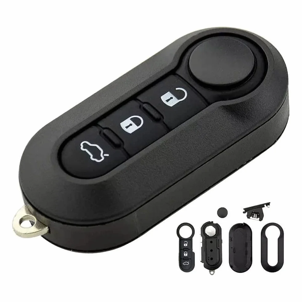 SALPIE Custodia Chiave Auto 3 Tasti Compatibile con Fiat Panda Punto Grande Punto 500 Bravo Stilo Lancia Y Cover Portachiavi Ricambio Guscio Telecomando