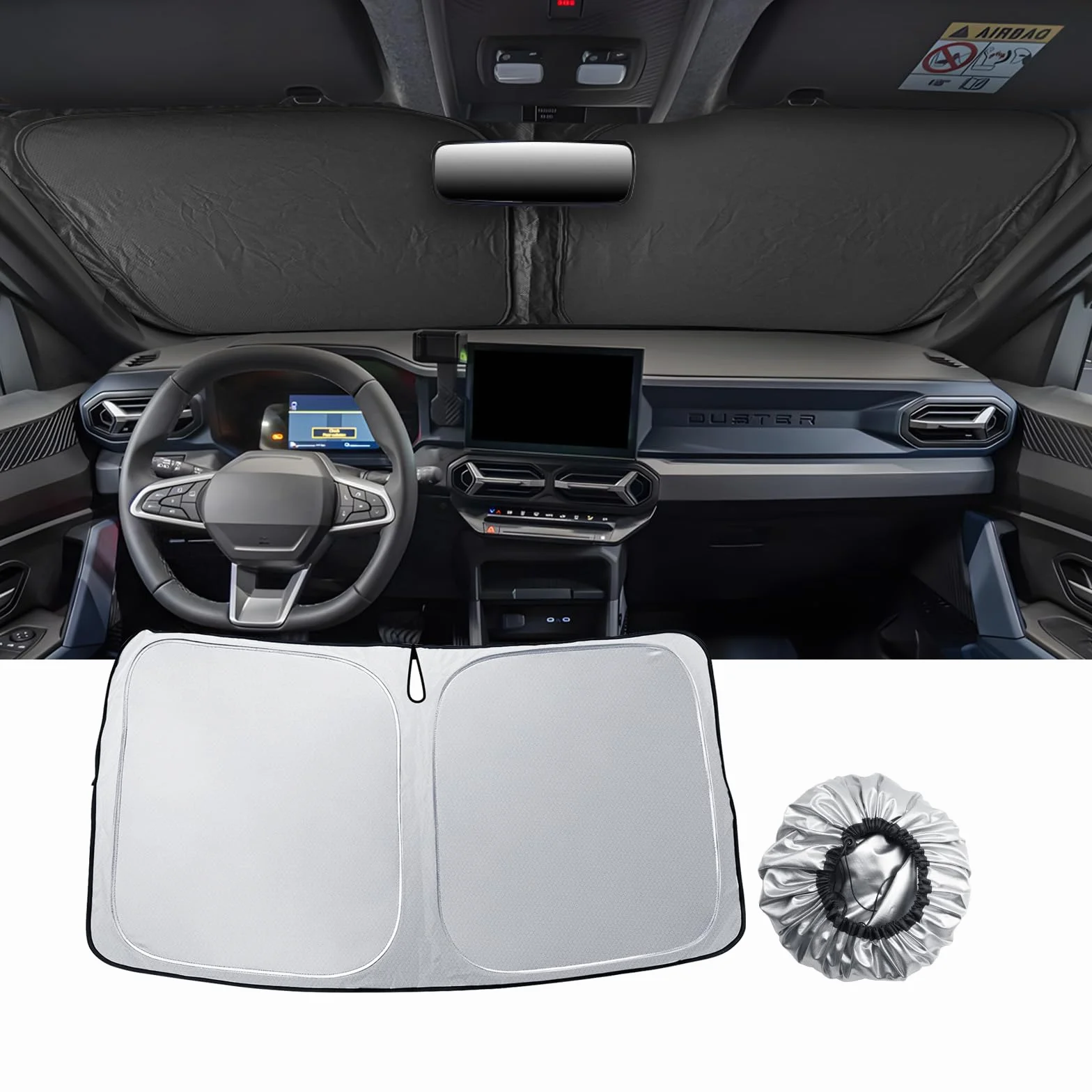 Parasole Auto per Dacia Duster 3 2024 2025 2026 Protezione Parabrezza Anteriore Riflettente UV Copri-Volante
