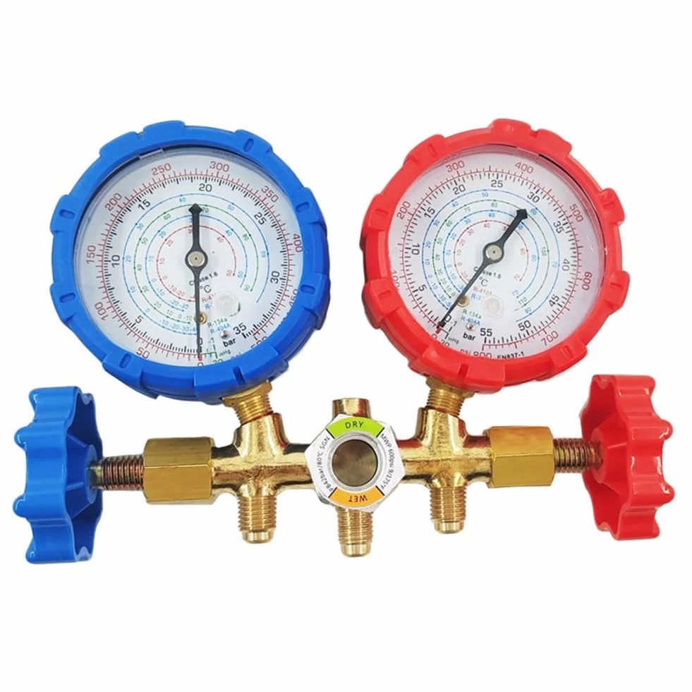 Set di Manometri per Collettore di Refrigerante, Strumento di Climatizzazione per R410A R32 R134A, Pezzi di Ricambio di Ricambio per Strumento di Refrigerazione per Aria Condizionata