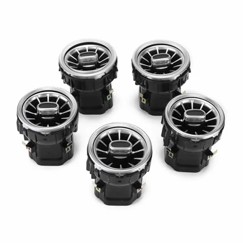 Naroote Kit di Ventilazione per Turbina LED 64 Colori C Classe GLC W205 2019-2021 ABS+PC 5 Pezzi