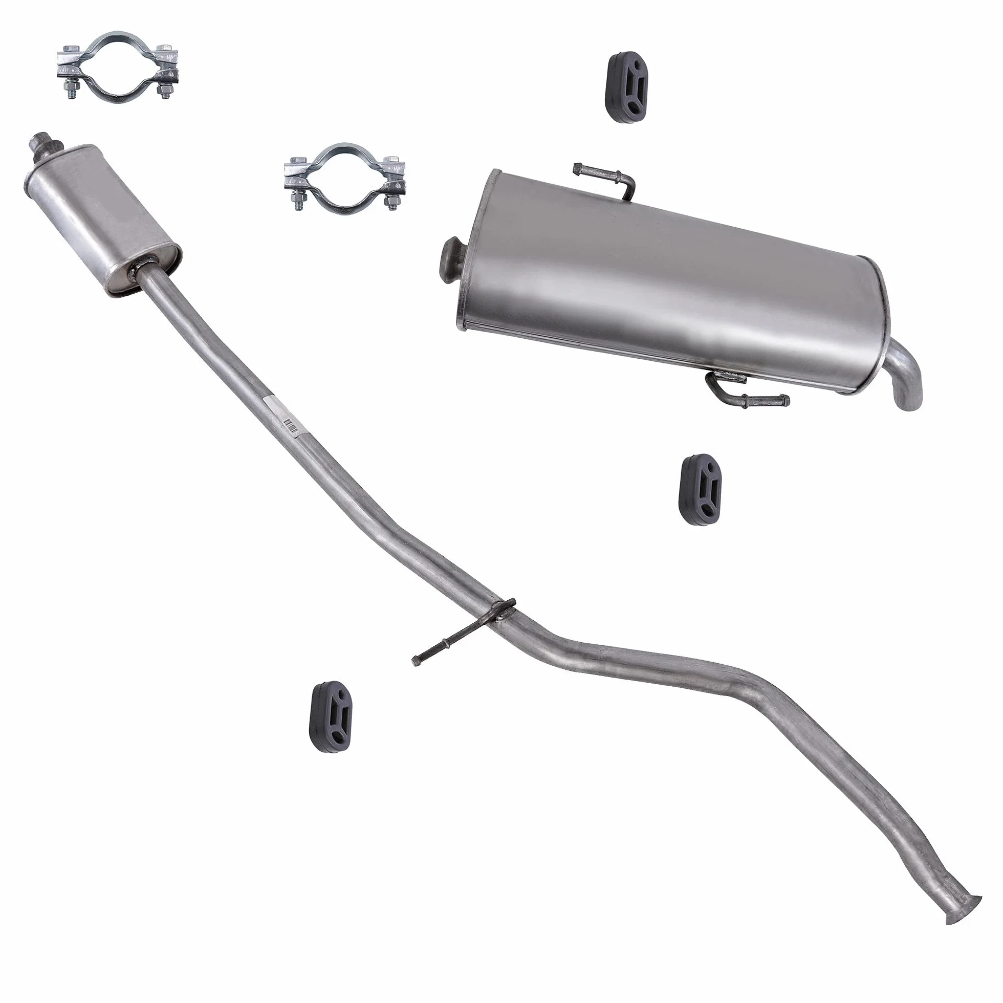 ATEC Germany Set di silenziatori di scarico 1x Silenziatore centrale, 1x Silenziatore posteriore, con materiale di montaggio Compatibile con PEUGEOT 206 CC (2D)
