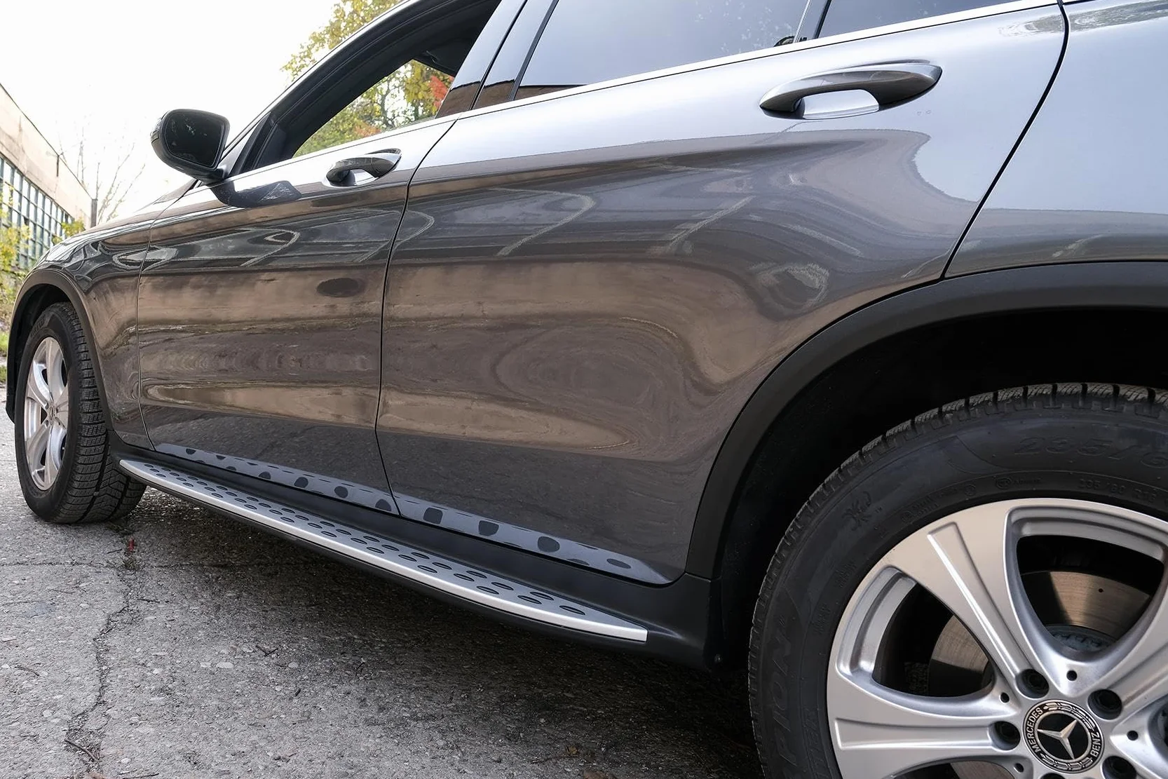 KITT Pedane laterali in acciaio inox e alluminio compatibile con GLC SUV X253 (2015-2022), GLC Coupe C253 (2016-2022)
