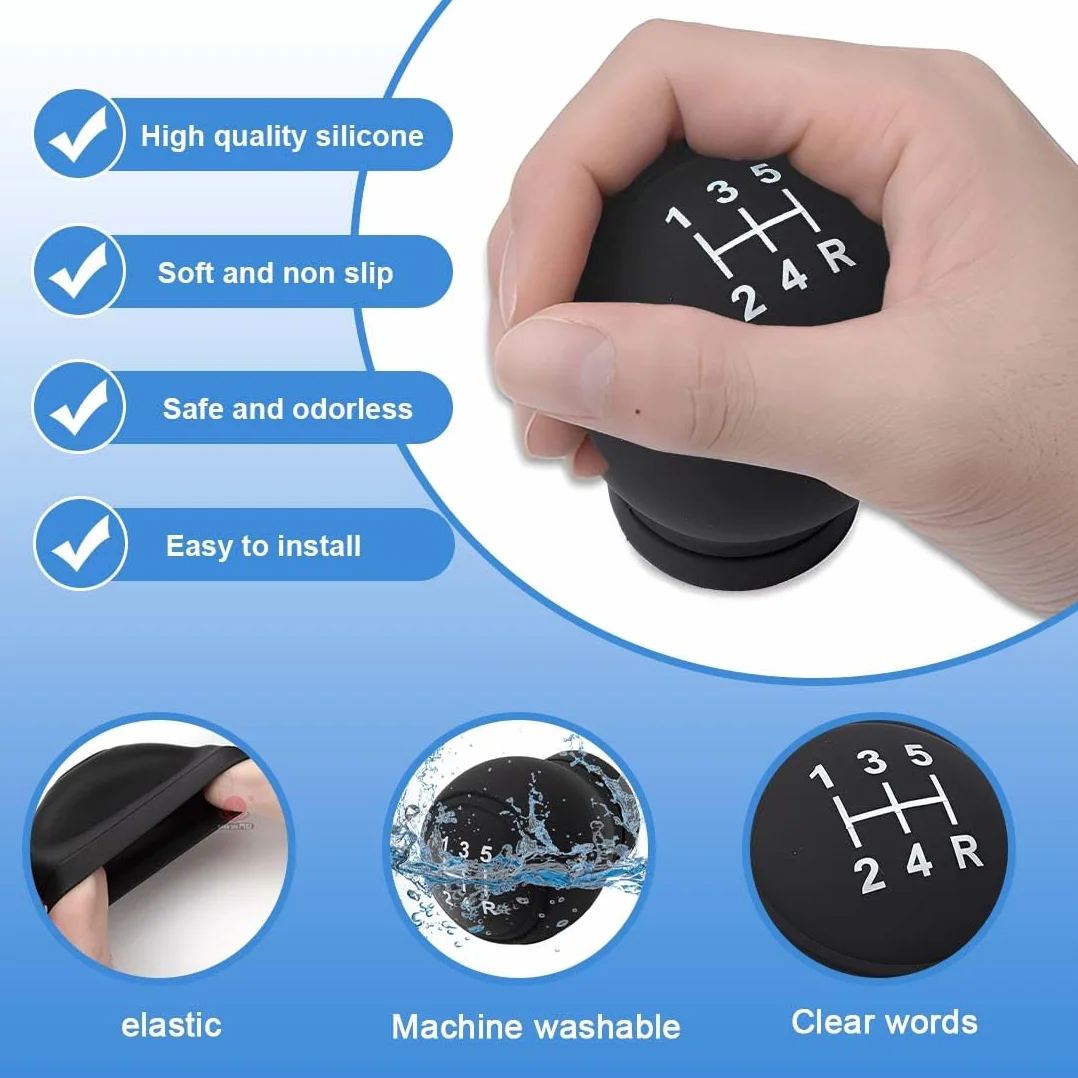Auto Pomello Cambio 5 Marce Universale,Copertura in Silicone Antiscivolo Della Leva Resistente All'usura,Copri Pomello Cambio Auto,Pomello Cambio Universale,1 Pcs(Stile A)