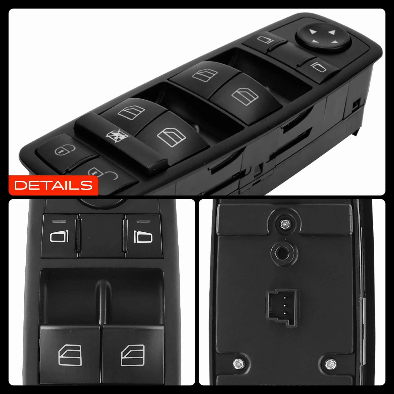 Frankberg Interruttori alzacristalli Anteriore sinistro Compatibile con B-Class W245 Classe A W169 Replace# 16982066109174