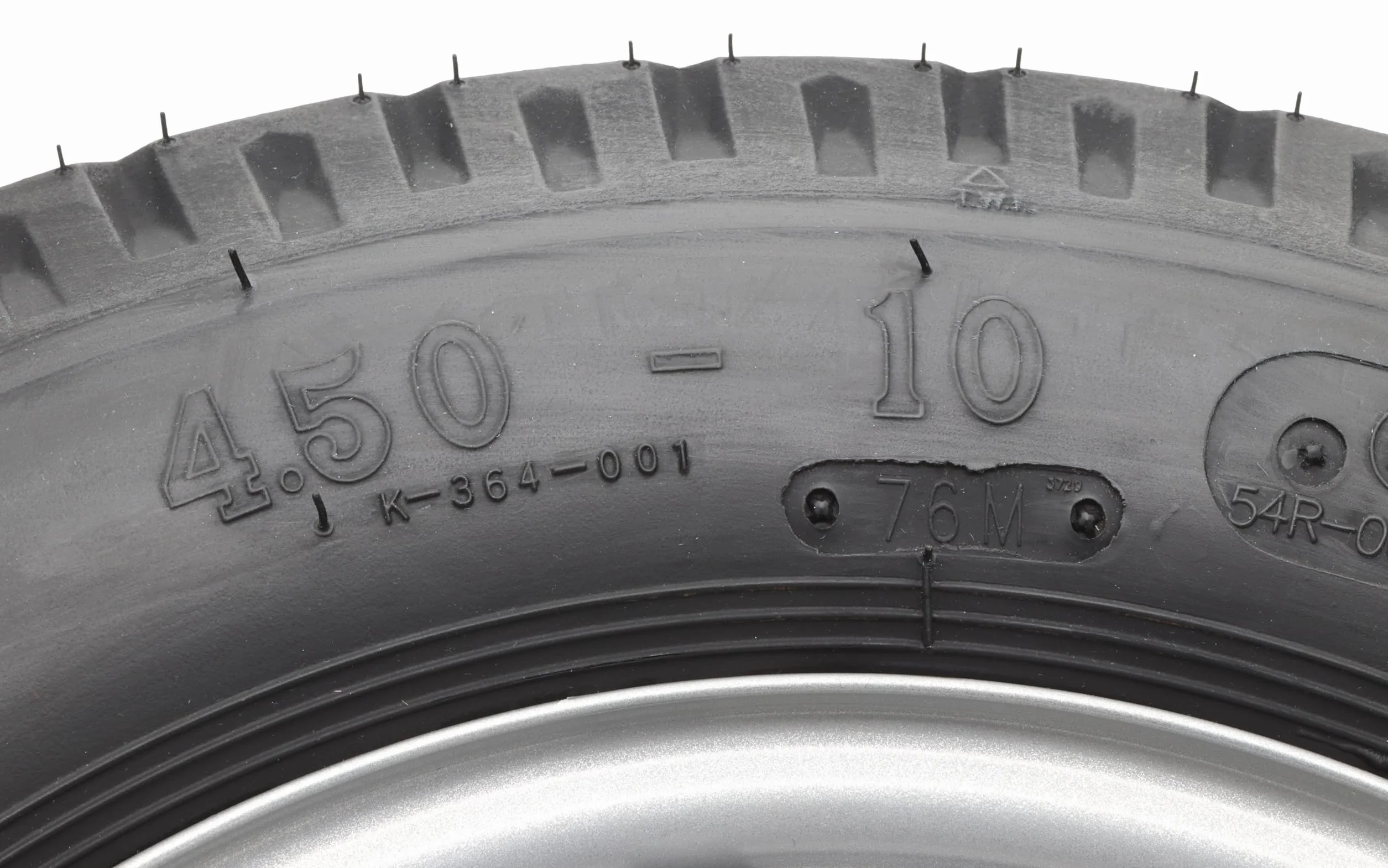 Ruota completa 4,50-10 400 kg diametro foratura 4x100 mm 76M per Stema 2x