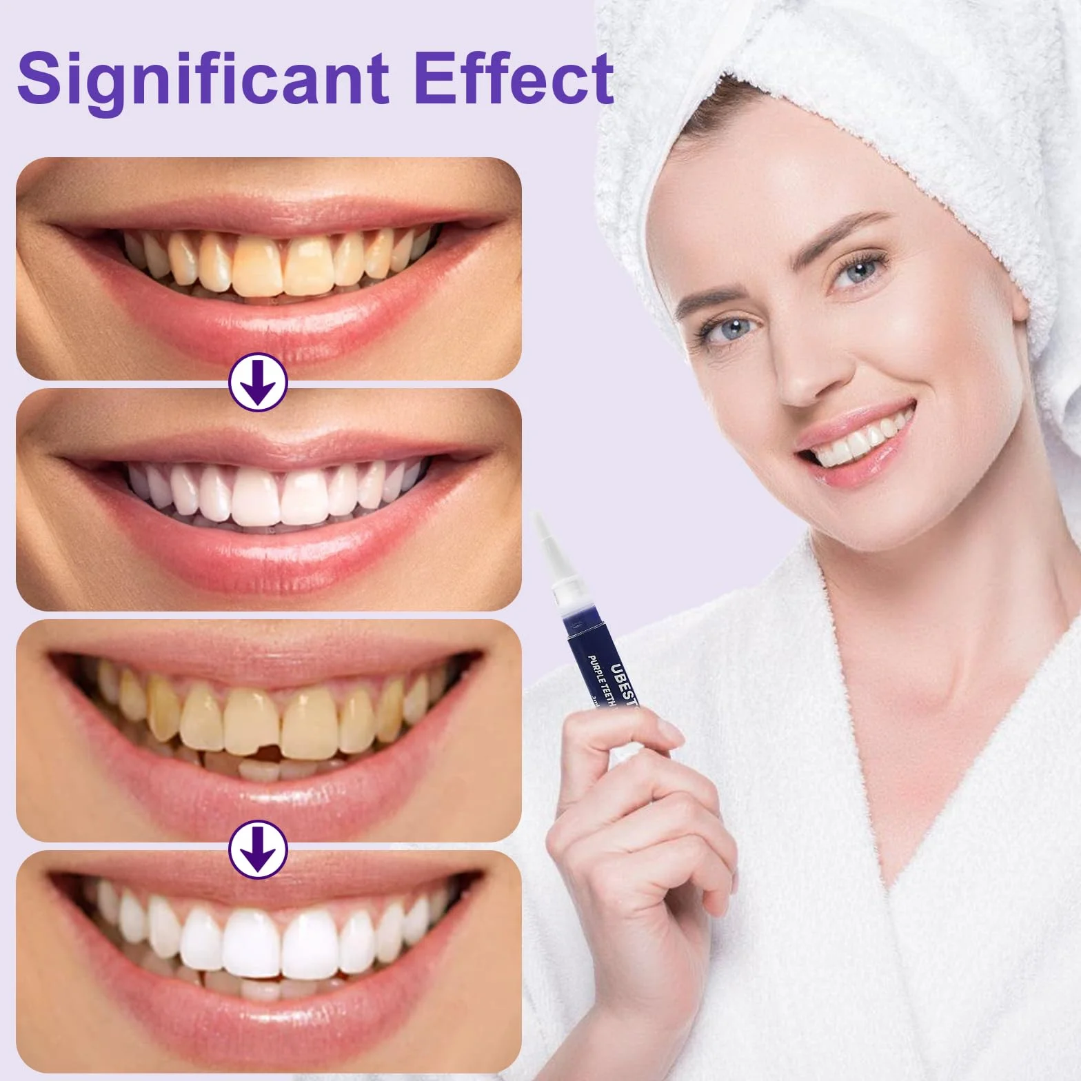 Penna Sbiancante per Denti Professionale, Gel Sbiancamento Dentale 3 Pezzi, Ridurre Macchie da Caffè Tè e Fumo