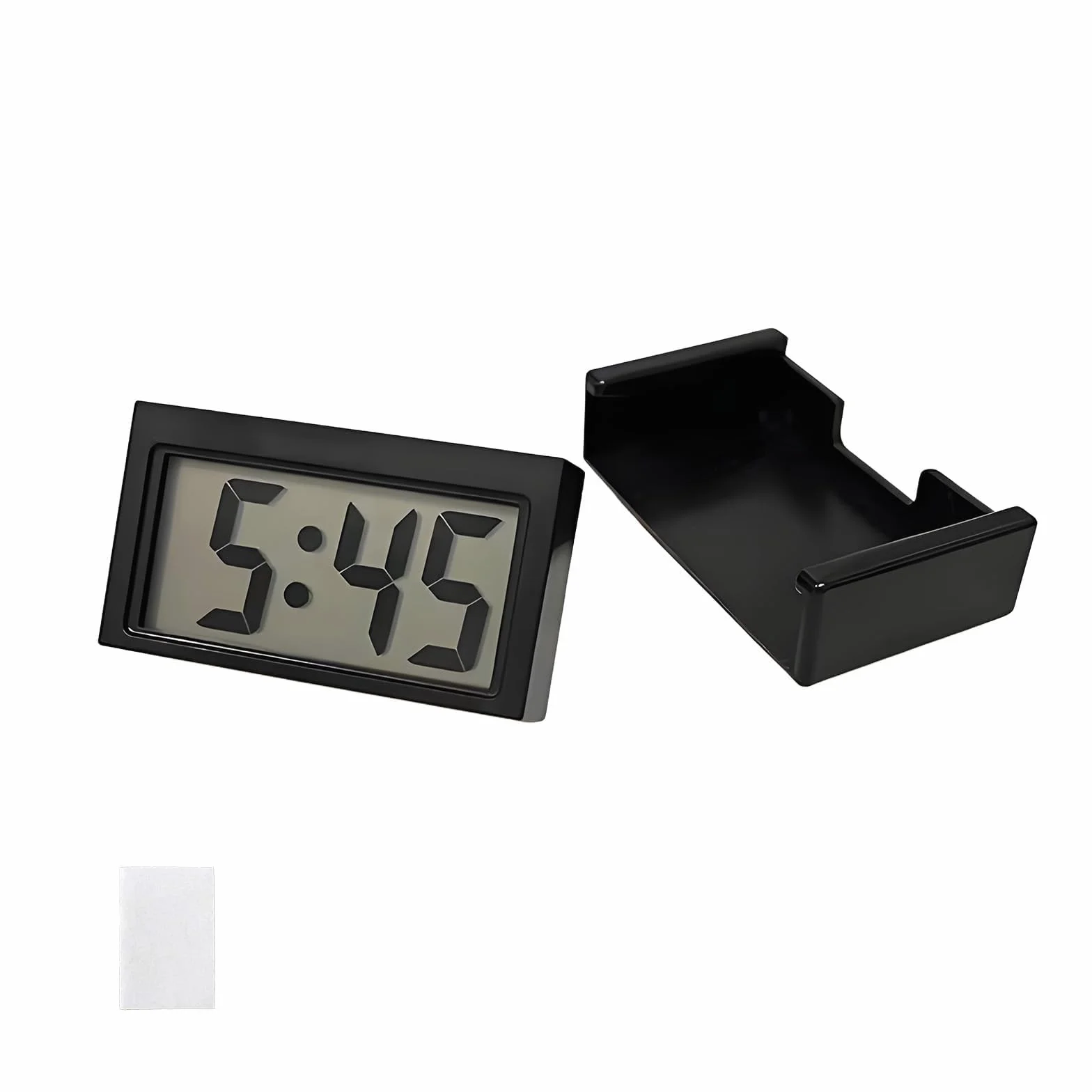 Mini orologio digitale elettronico per auto, sveglia da viaggio, piccolo orologio digitale per auto, cruscotto, scrivania, tavolo, nero
