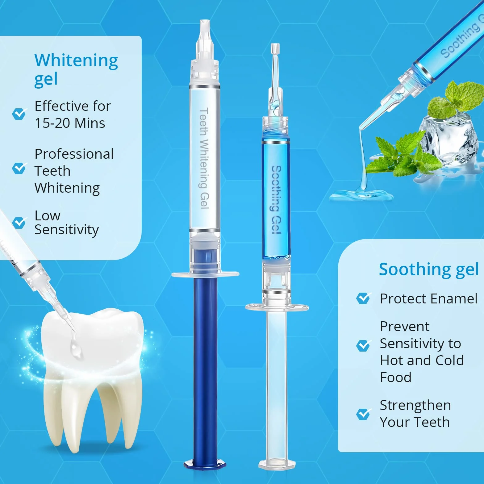 Bledras Kit Sbiancante per Denti Professionale 12 Gel 3 Lenitivi