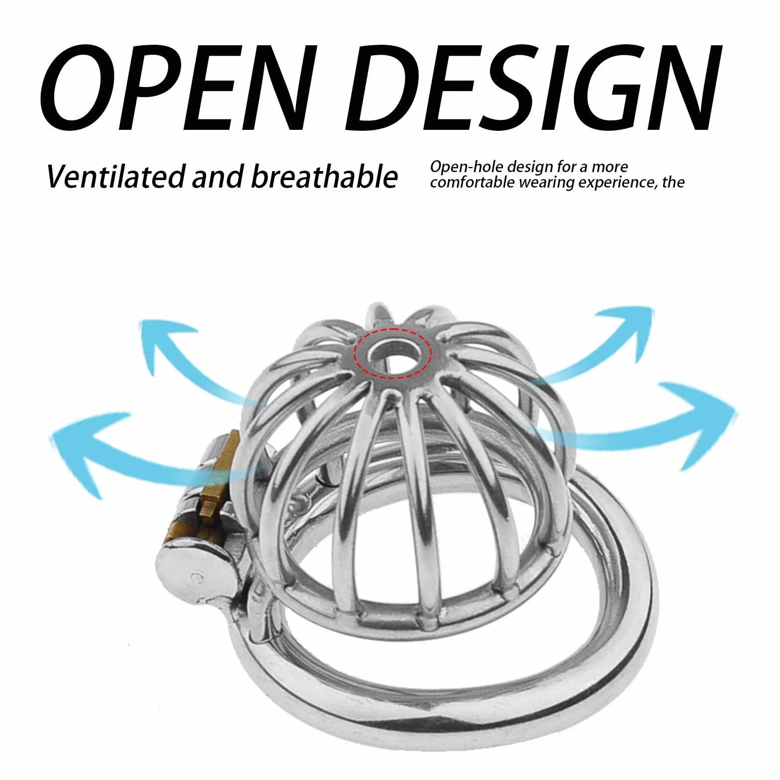 BDSMJOY Chastity Cage in Acciaio Inossidabile per Uomo, Gabbia Castità Φ50mm
