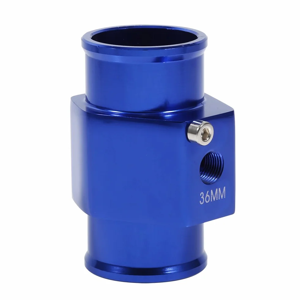 Tubo di Giunzione della Temperatura 'acqua, Adattatore per Tubo del Radiatore con Indicatore di Temperatura del Tubo di Giunzione della Temperatura 'acqua Blu 36 Mm