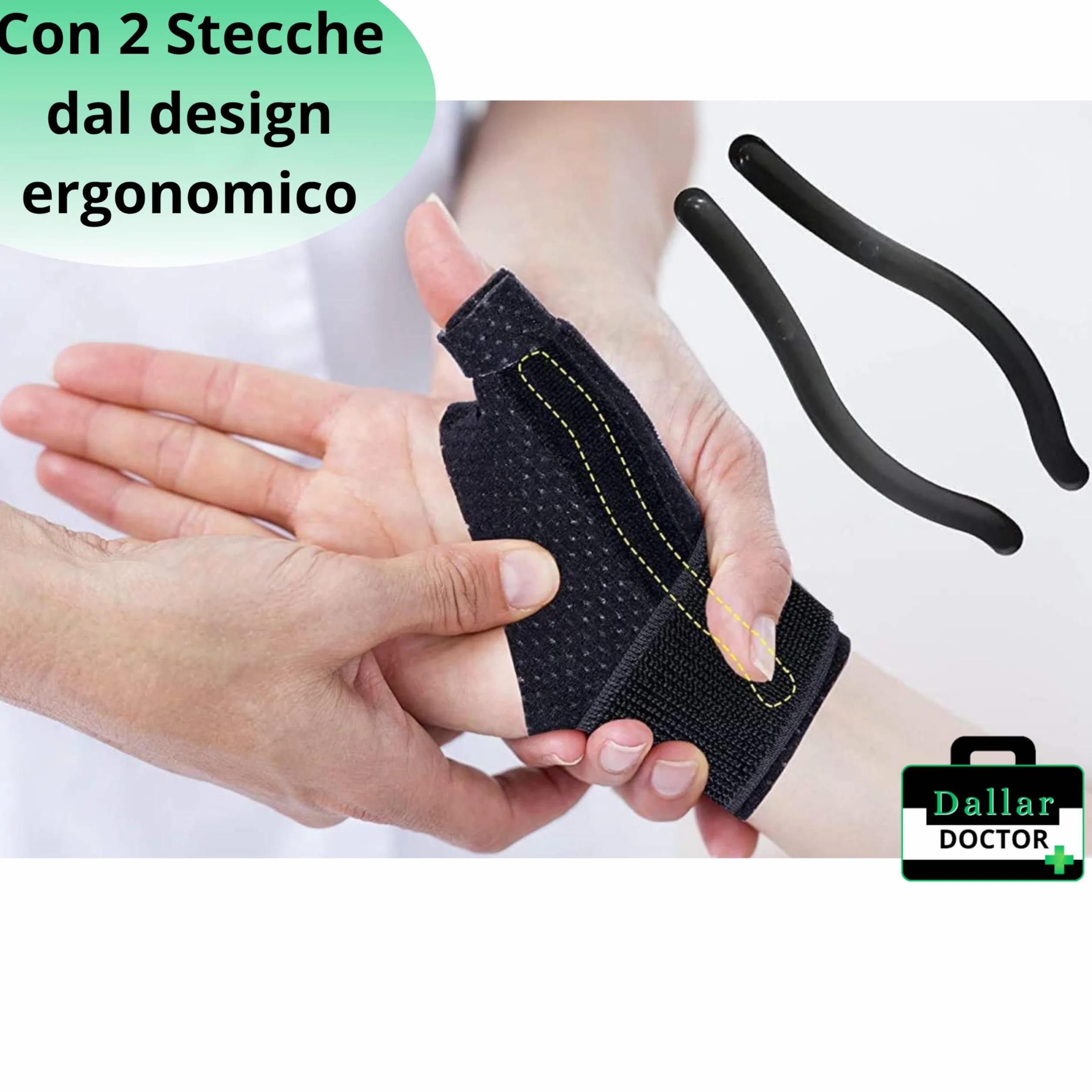 DALLAR Tutore Pollice Regolabile per Entrambe le Mani - Supporto Stabilizzante per Polso per Rizoartrosi, Tenosinovite, Artrite